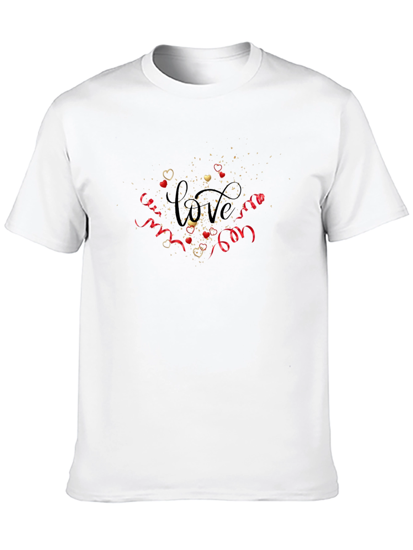 Love Hearts Confetti Graphic Tee - Black