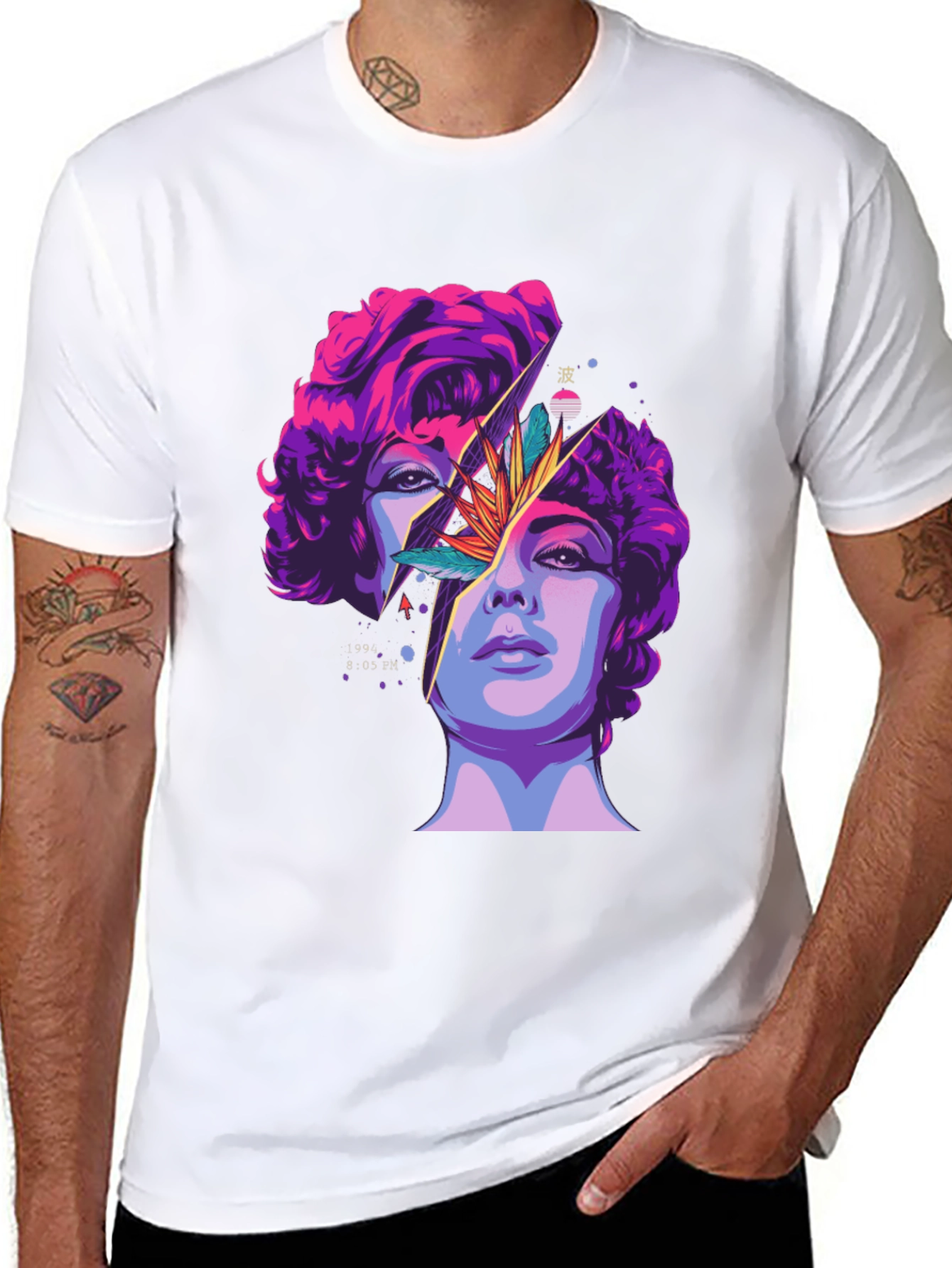 Abstract Broken Face Graphic Tee