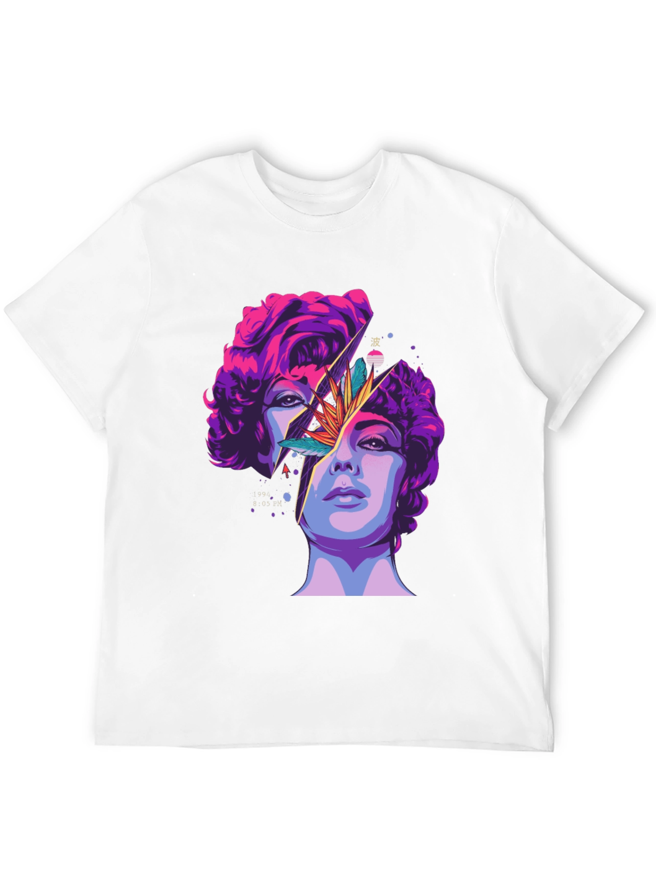 Abstract Broken Face Graphic Tee