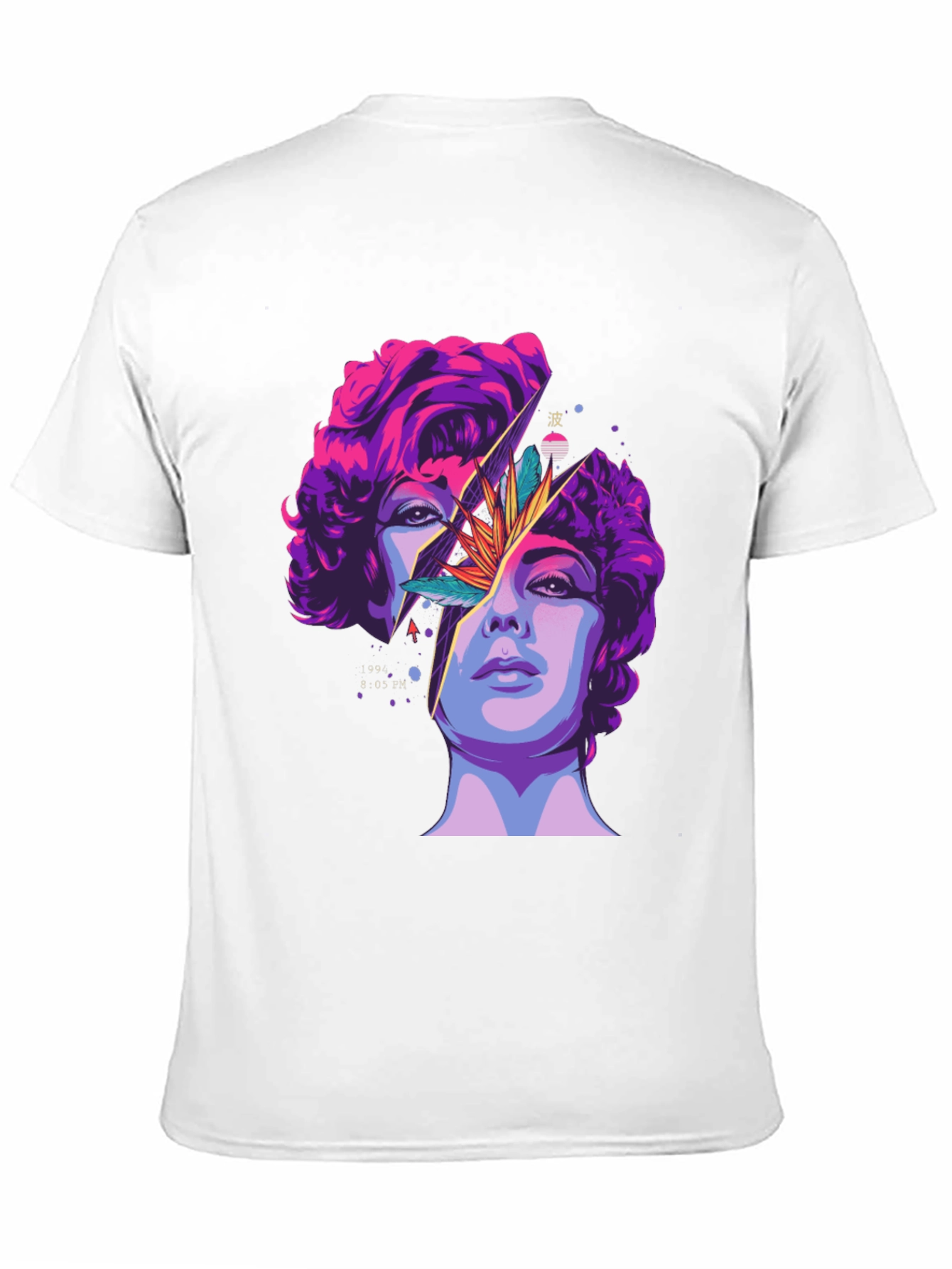 Abstract Broken Face Graphic Tee