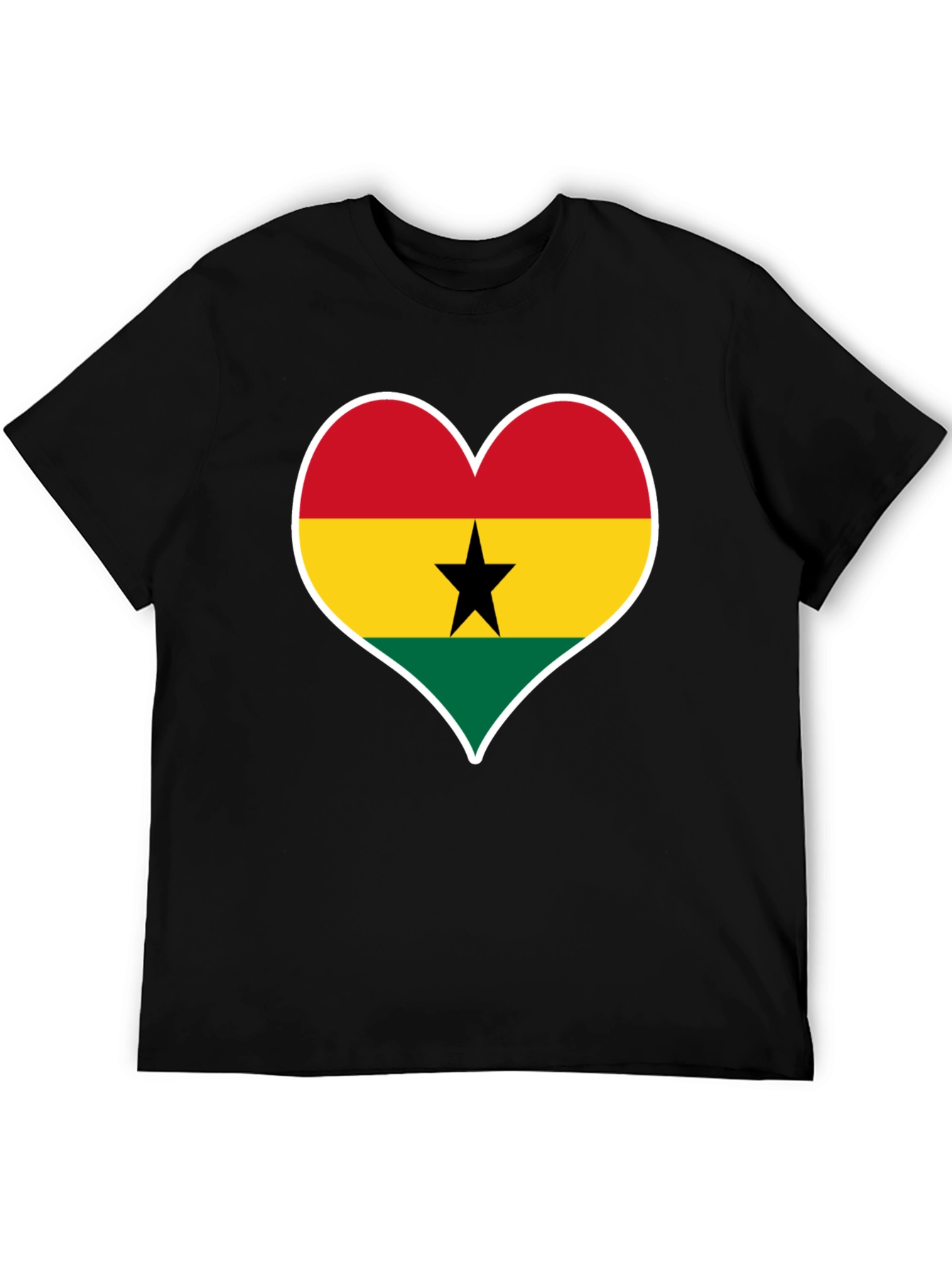 Ghana Flag Heart T-Shirt - Show Your Pride!