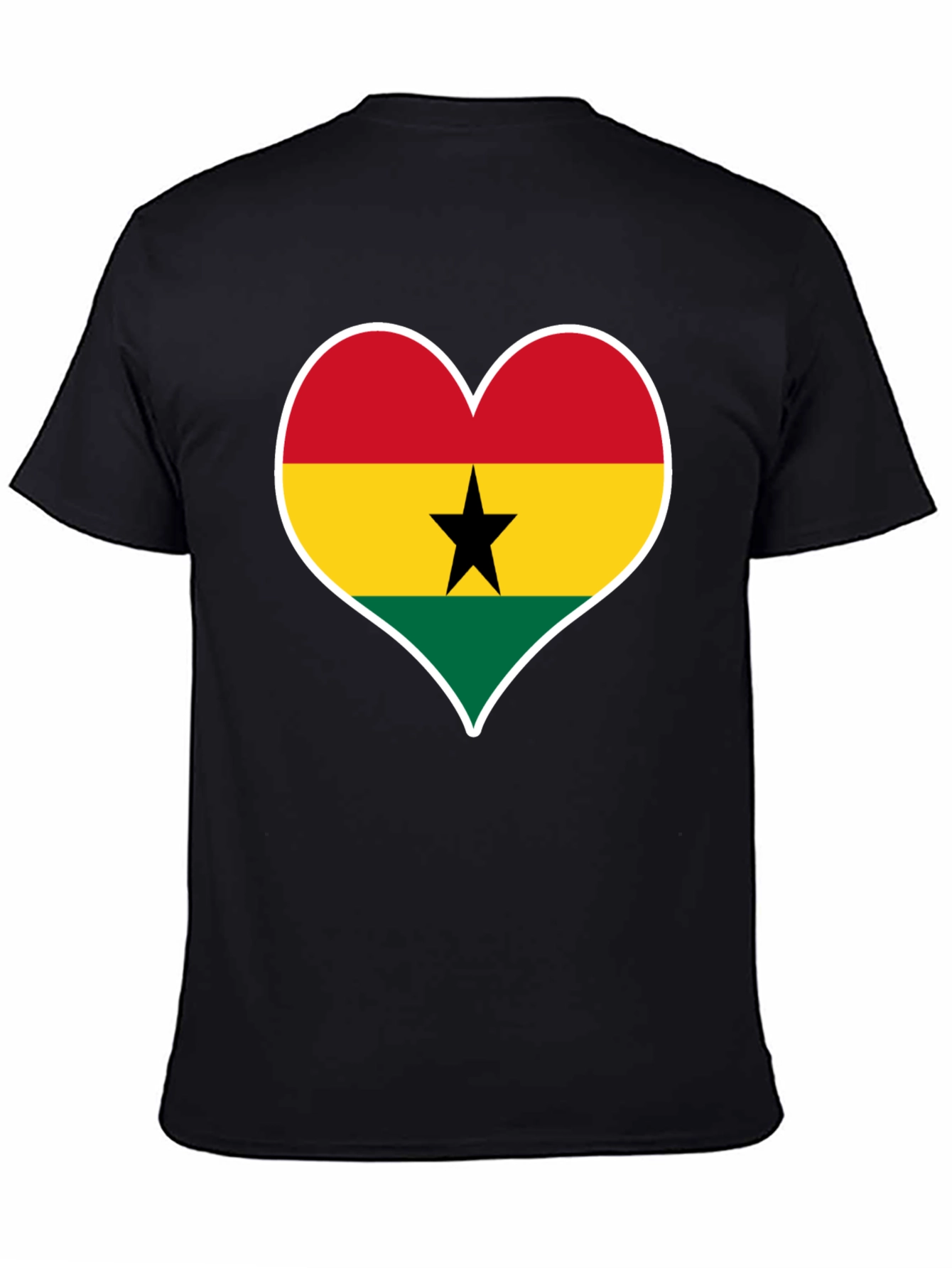 Ghana Flag Heart T-Shirt - Show Your Pride!