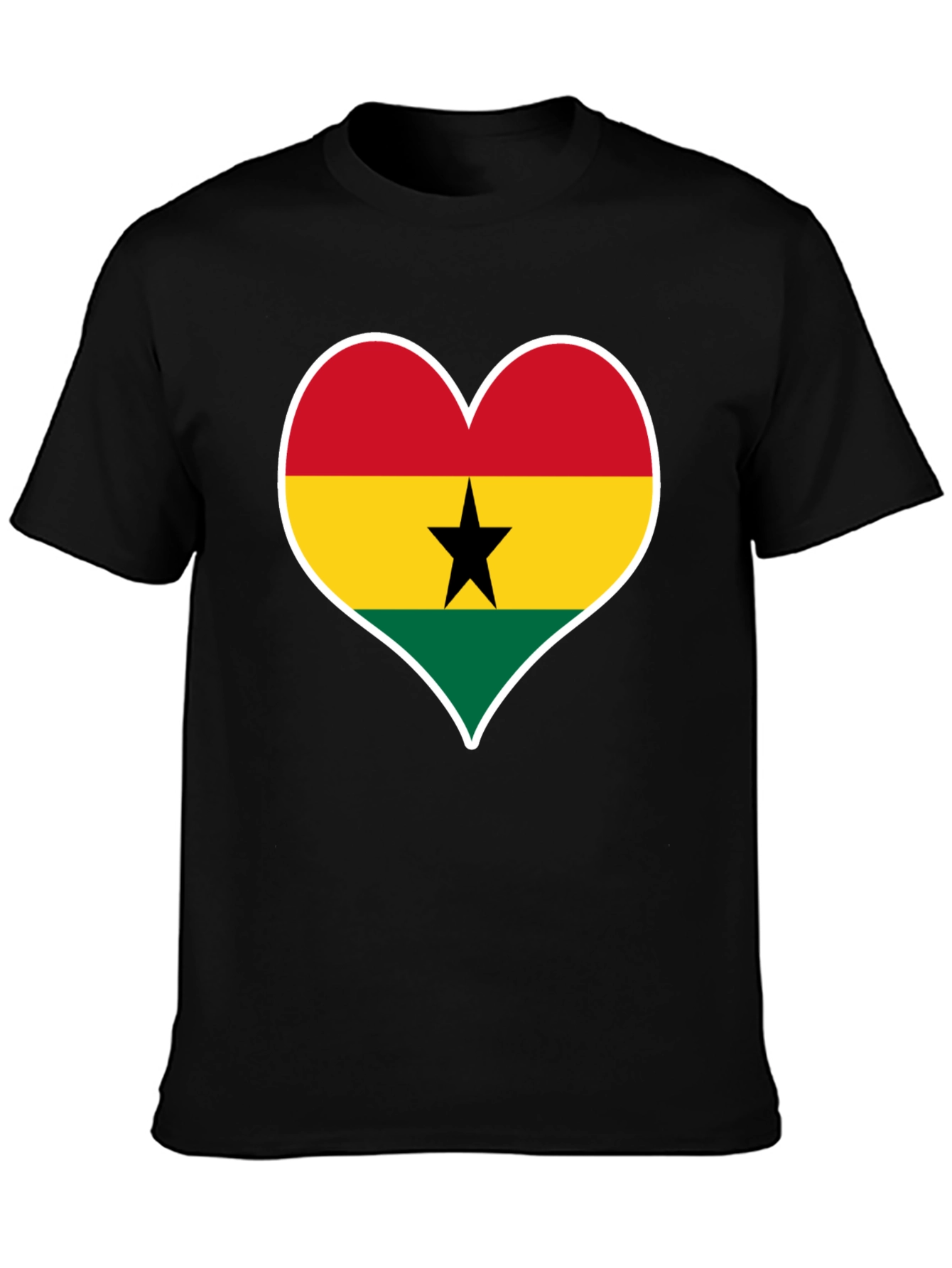 Ghana Flag Heart T-Shirt - Show Your Pride!