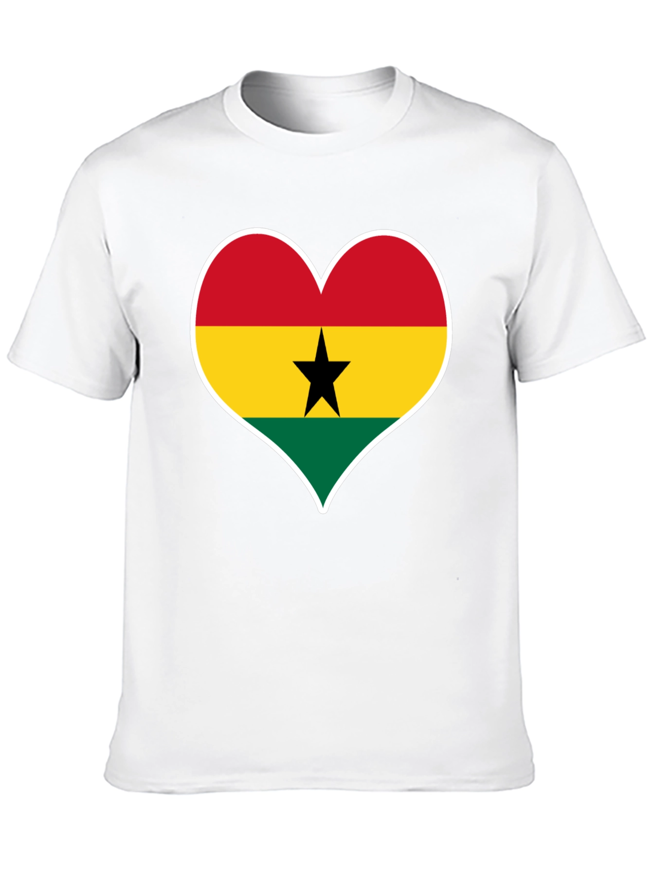 Ghana Flag Heart T-Shirt - Show Your Pride!