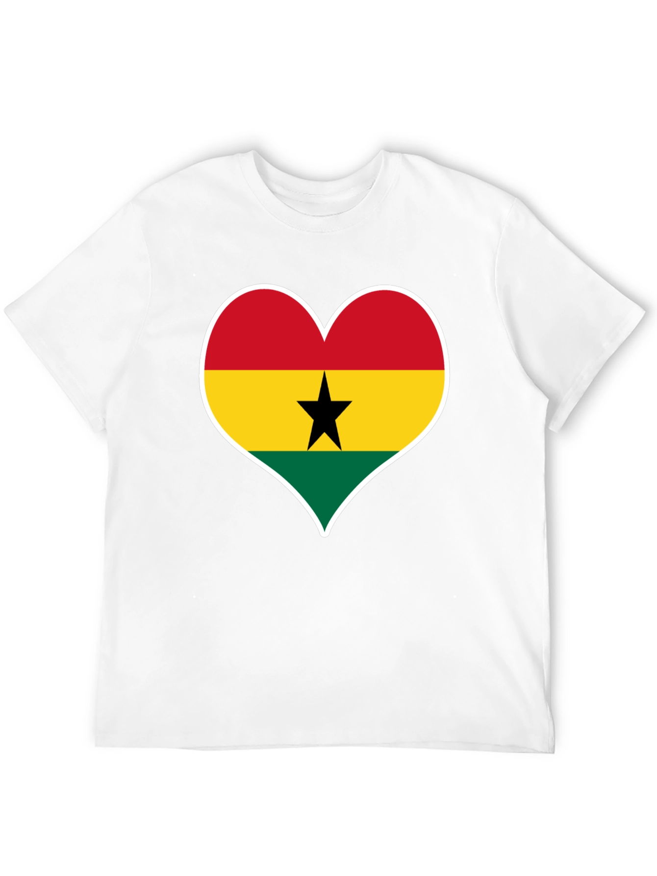 Ghana Flag Heart T-Shirt - Show Your Pride!