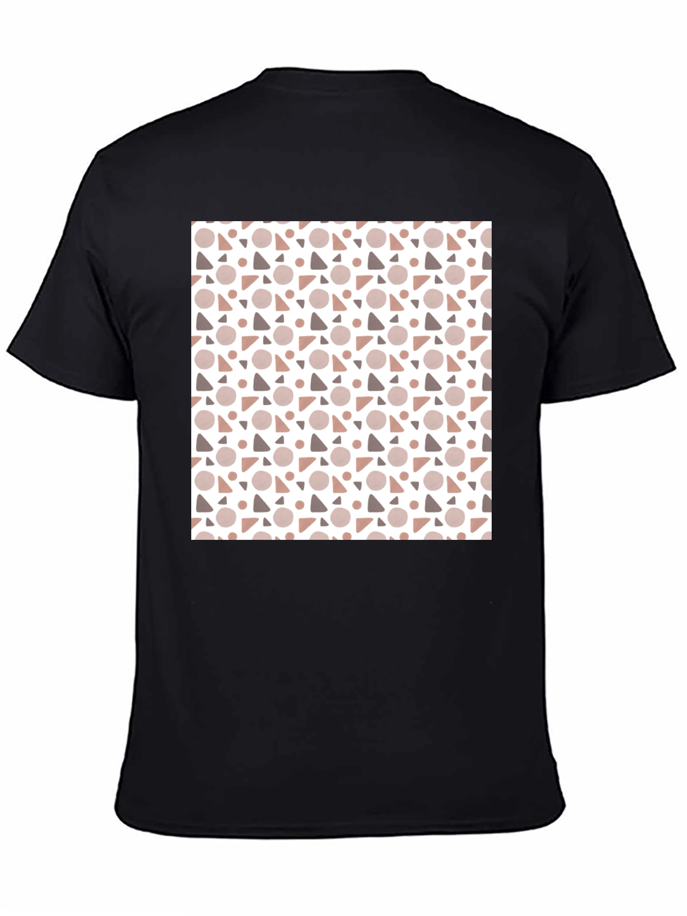 Modern Geometric Pattern Black T-Shirt