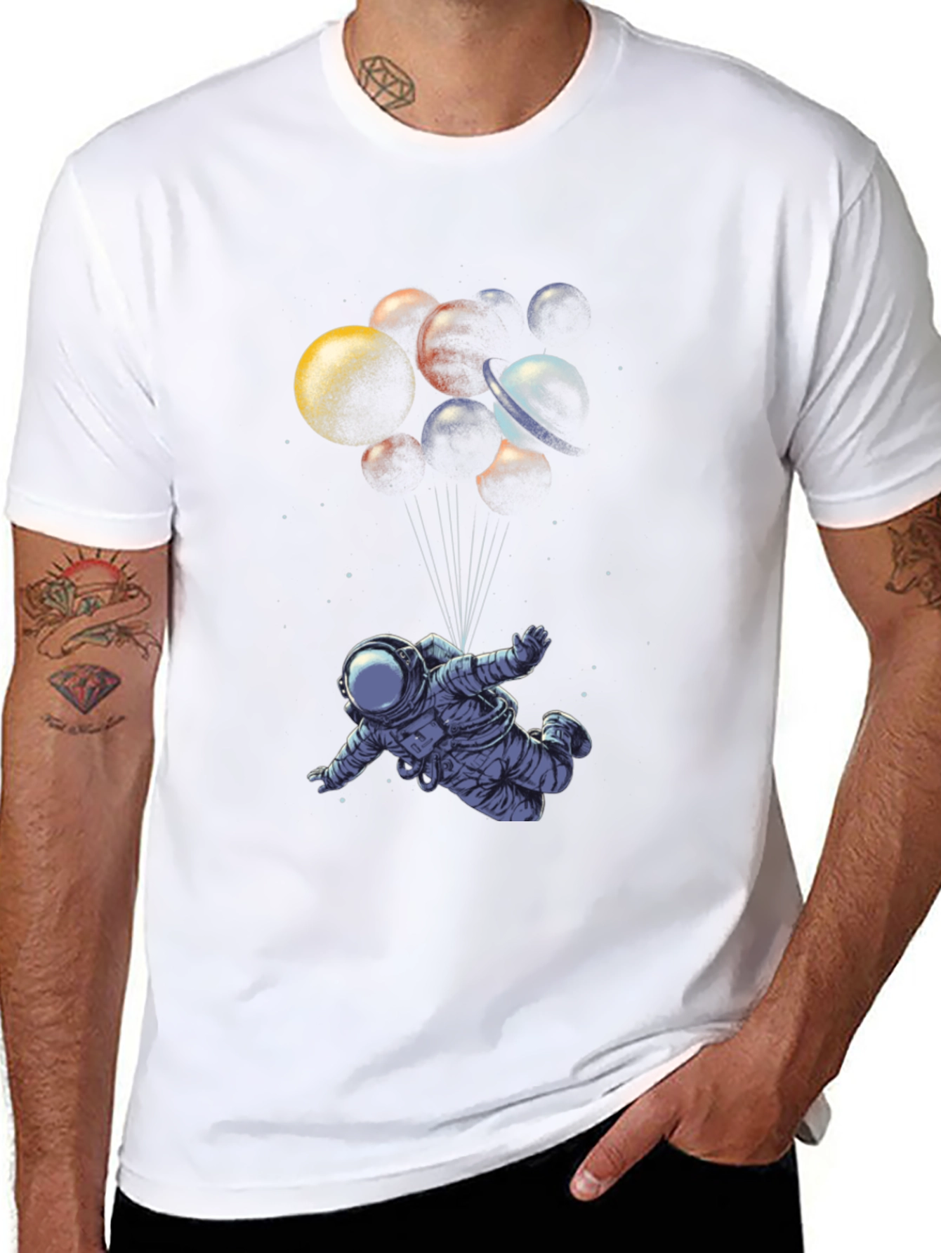 Astronaut Planet Balloons T-Shirt