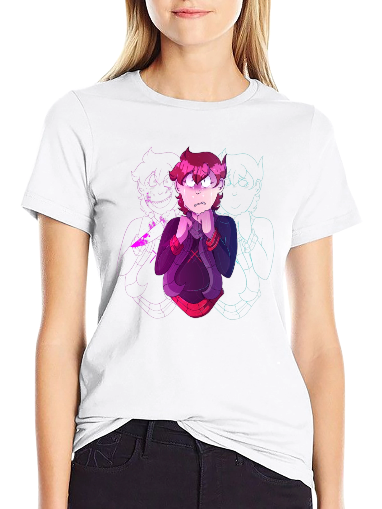 Cartoon Character Graphic Black T-Shirt