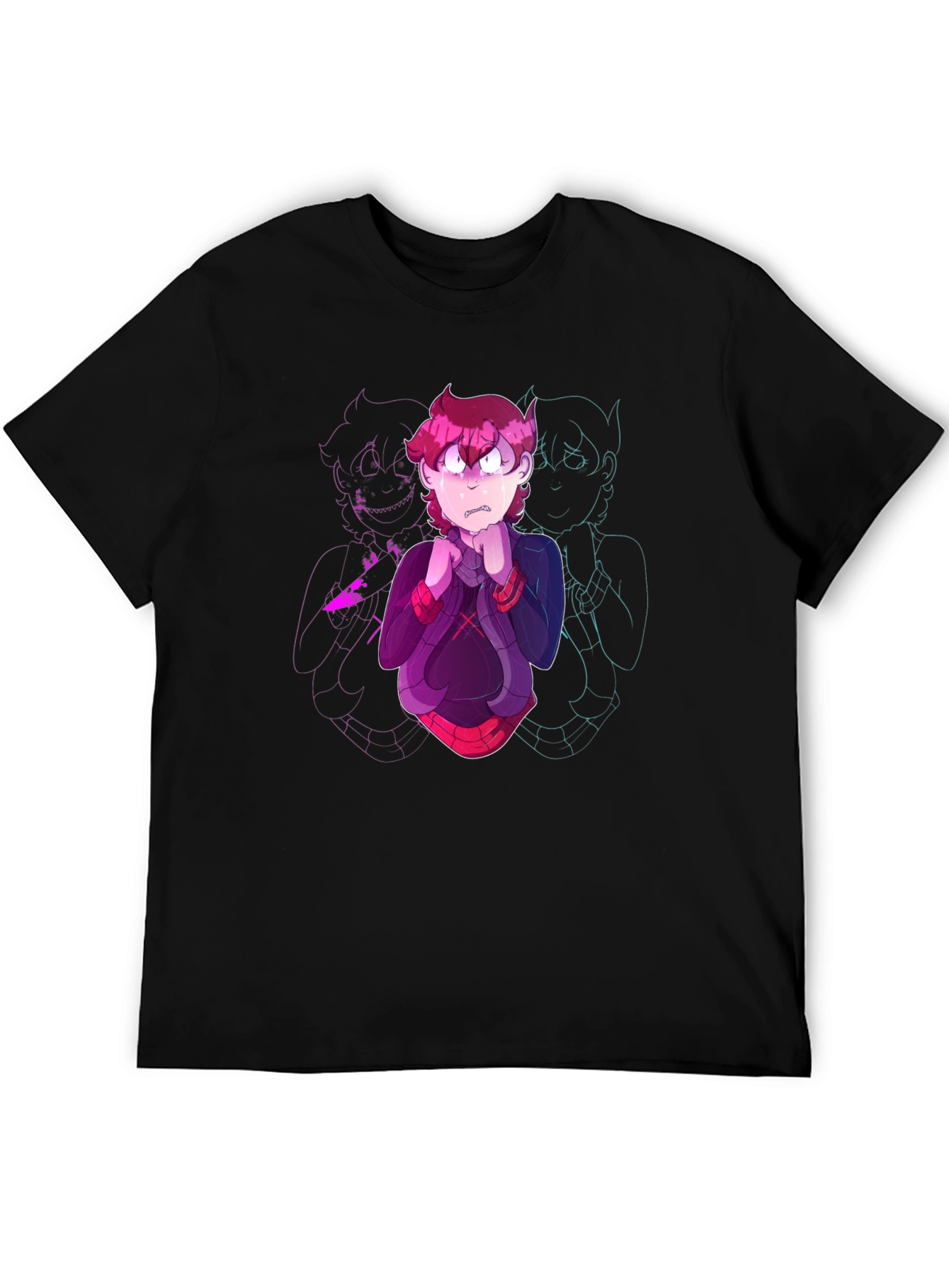 Cartoon Character Graphic Black T-Shirt