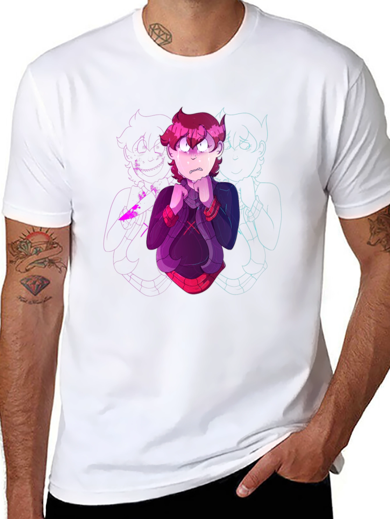 Cartoon Character Graphic Black T-Shirt
