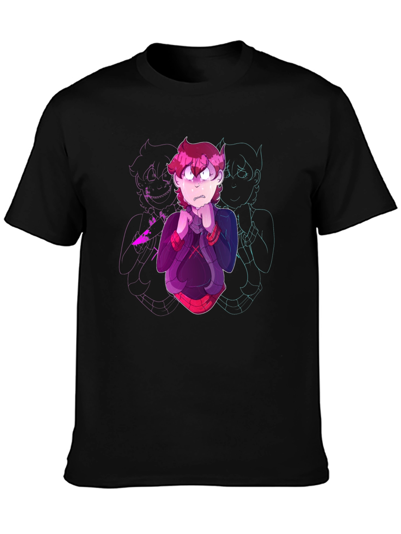 Cartoon Character Graphic Black T-Shirt