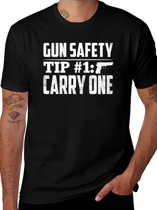 Gun Safety Tip T-Shirt - Carry One Graphic Tee