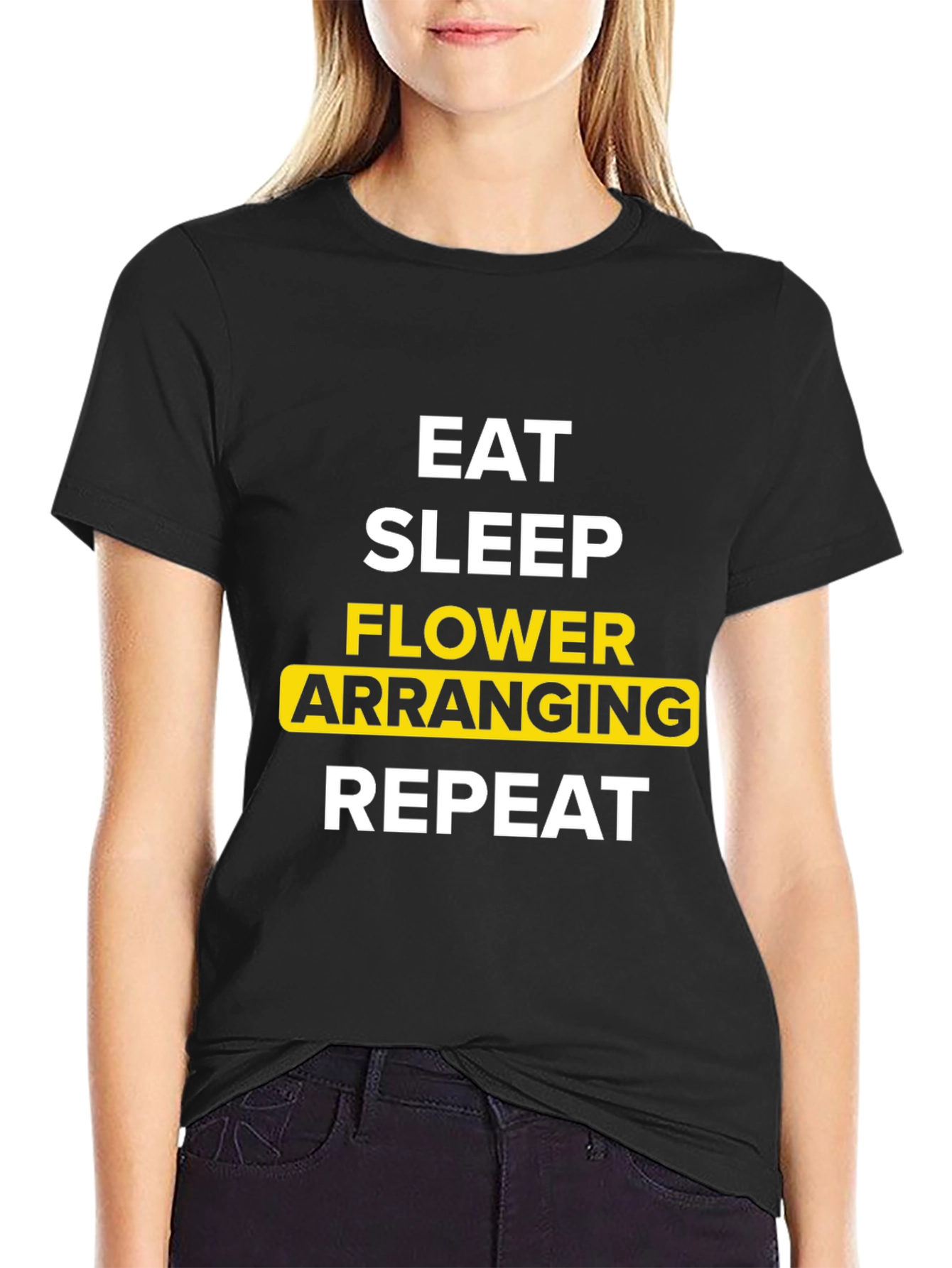 Eat Sleep Flower Arranging Repeat Graphic Tee