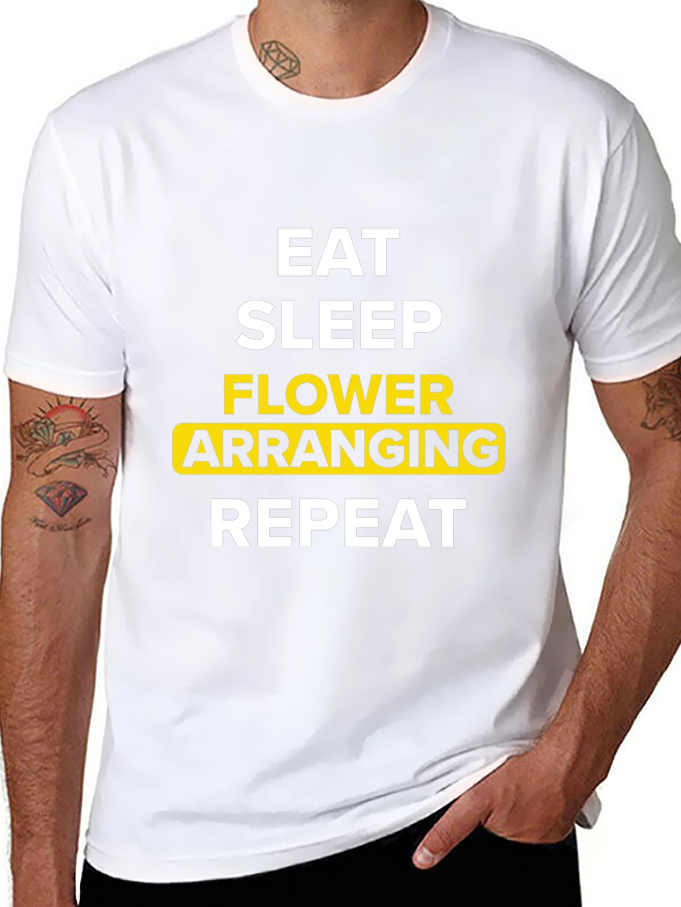 Eat Sleep Flower Arranging Repeat Graphic Tee