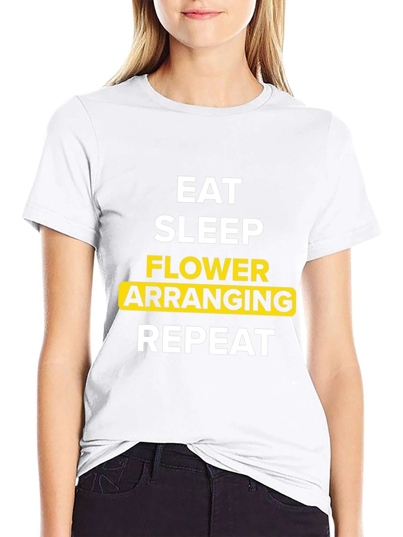 Eat Sleep Flower Arranging Repeat Graphic Tee