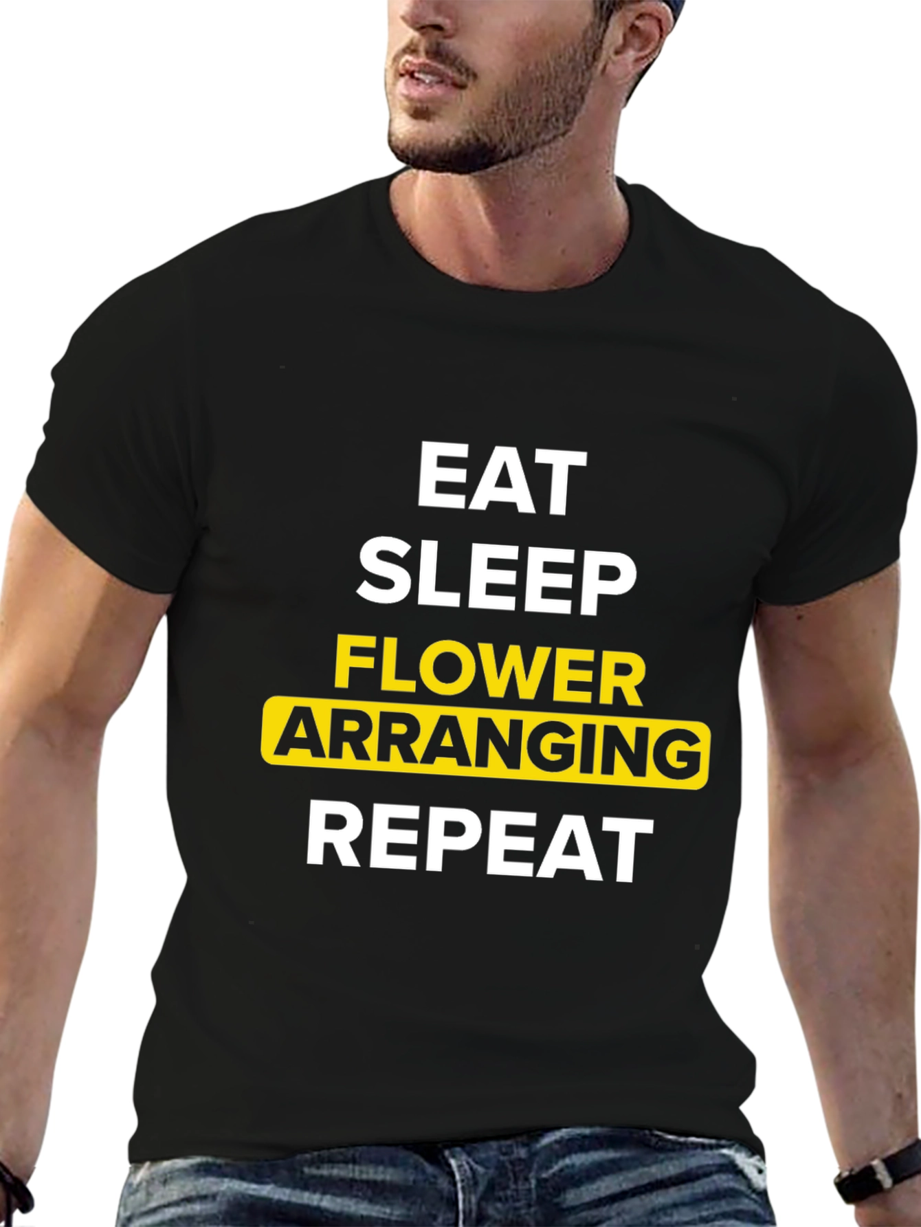 Eat Sleep Flower Arranging Repeat Graphic Tee
