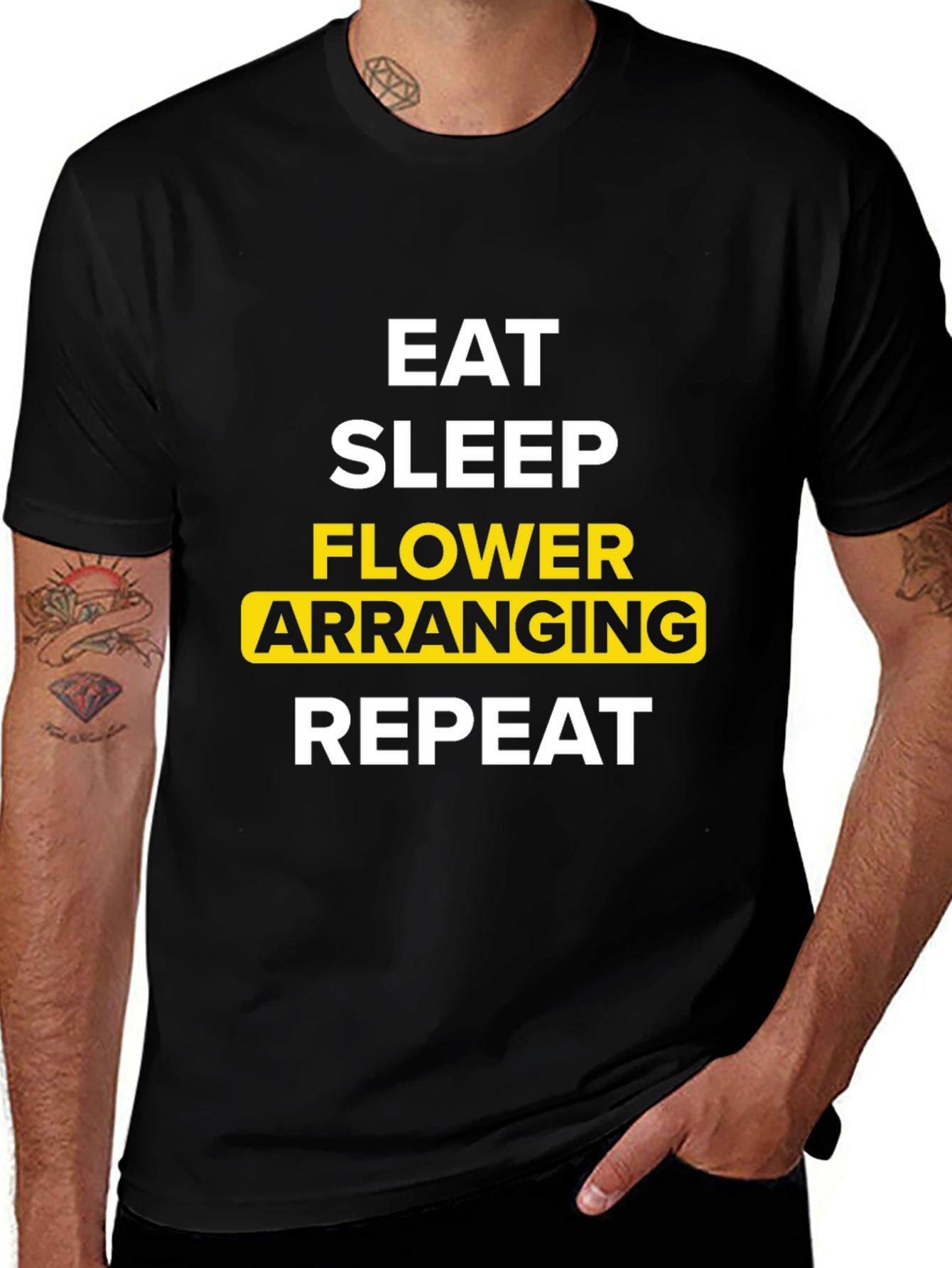 Eat Sleep Flower Arranging Repeat Graphic Tee