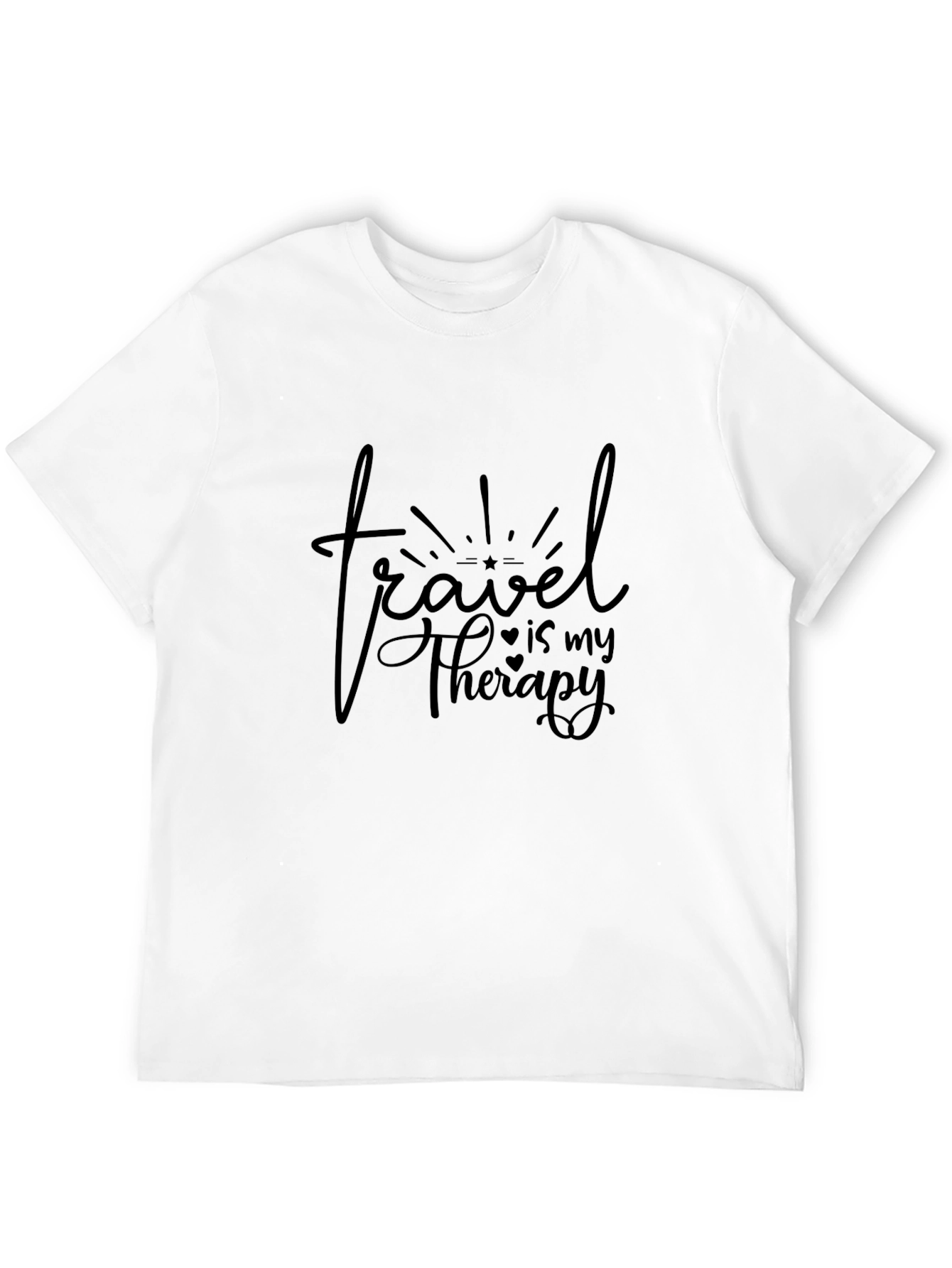 Travel is My Therapy Black Graphic Tee