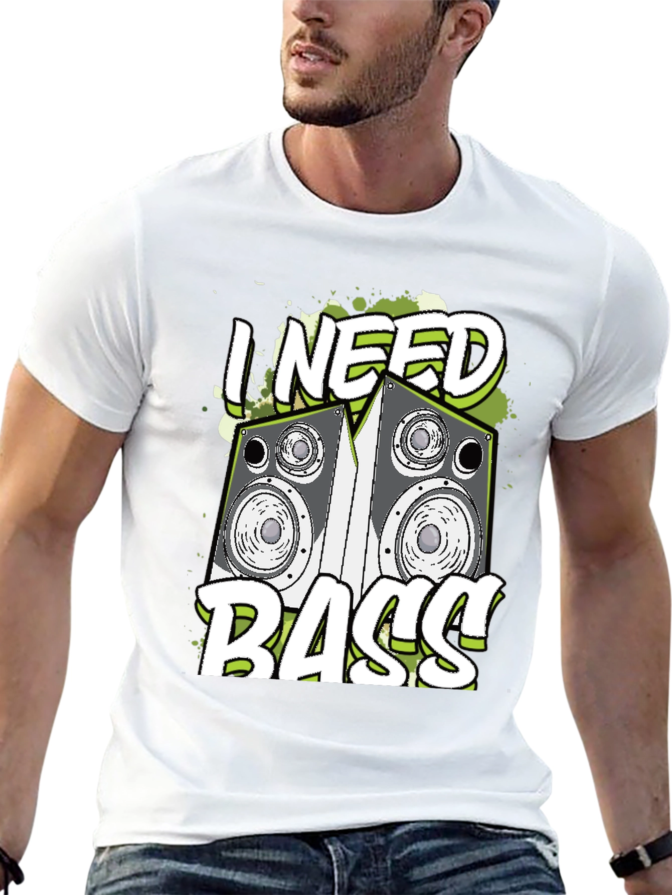 I Need Bass Graphic T-Shirt - Music Lover Tee