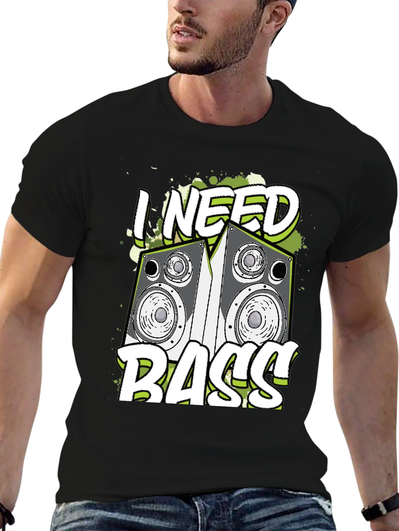 I Need Bass Graphic T-Shirt - Music Lover Tee
