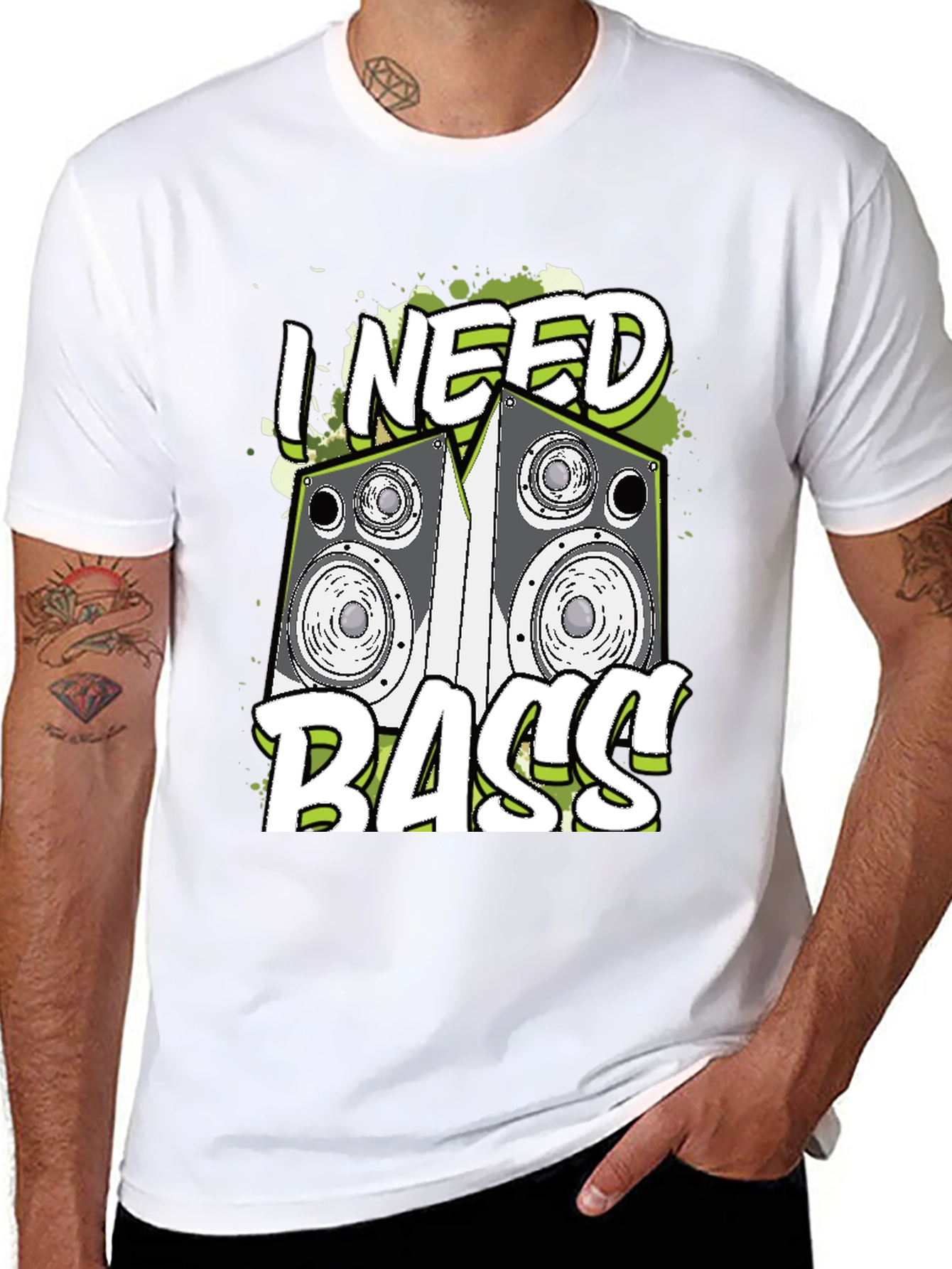 I Need Bass Graphic T-Shirt - Music Lover Tee
