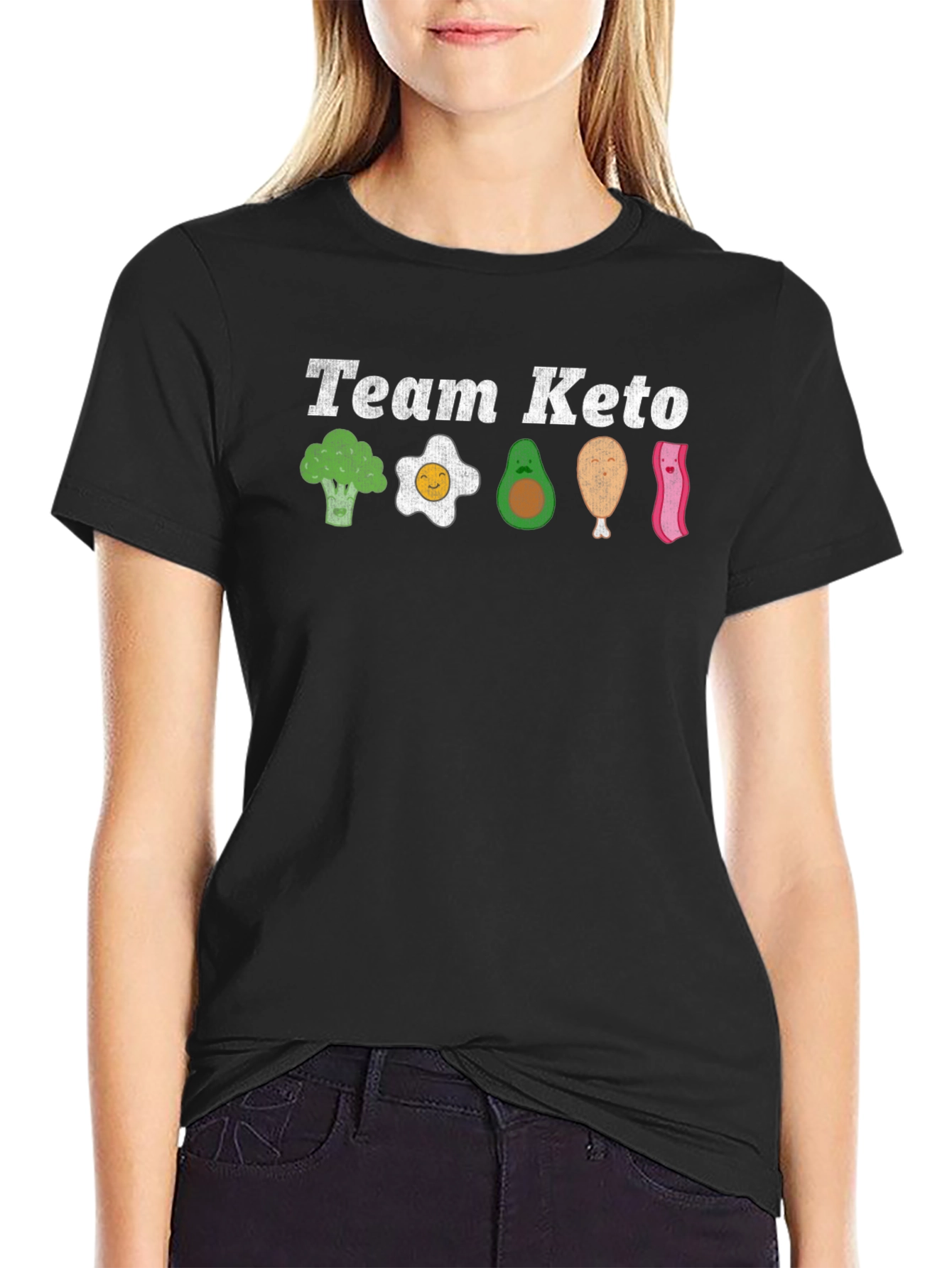 Team Keto T-Shirt - Broccoli Egg Avocado & Bacon