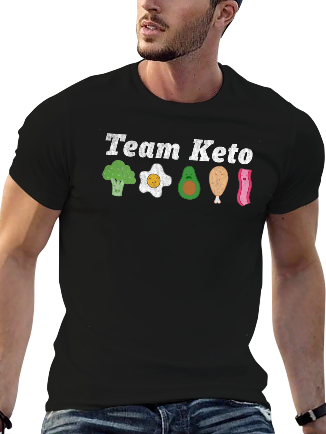 Team Keto T-Shirt - Broccoli Egg Avocado & Bacon