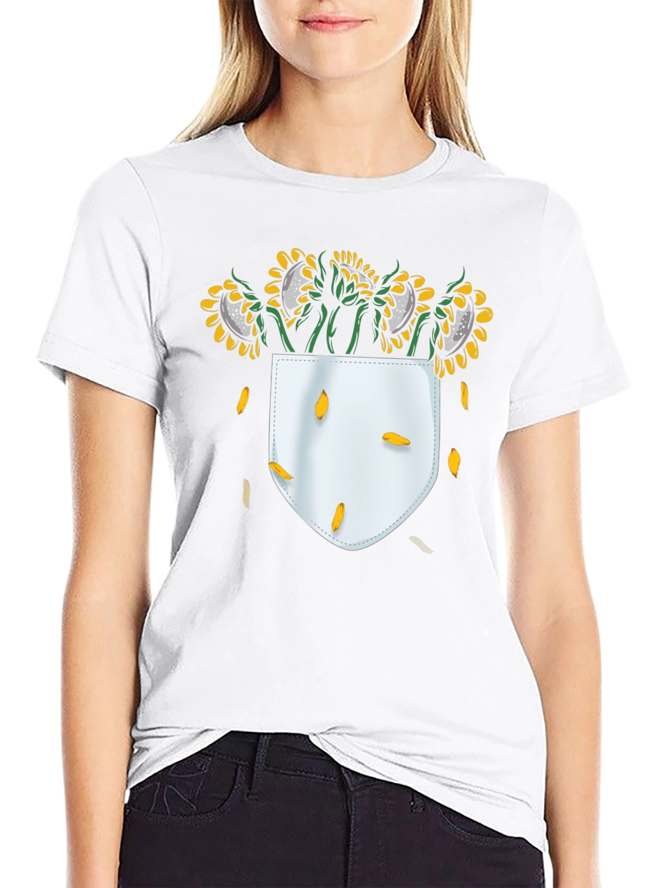 Sunflower Pocket T-Shirt - Black Graphic Tee