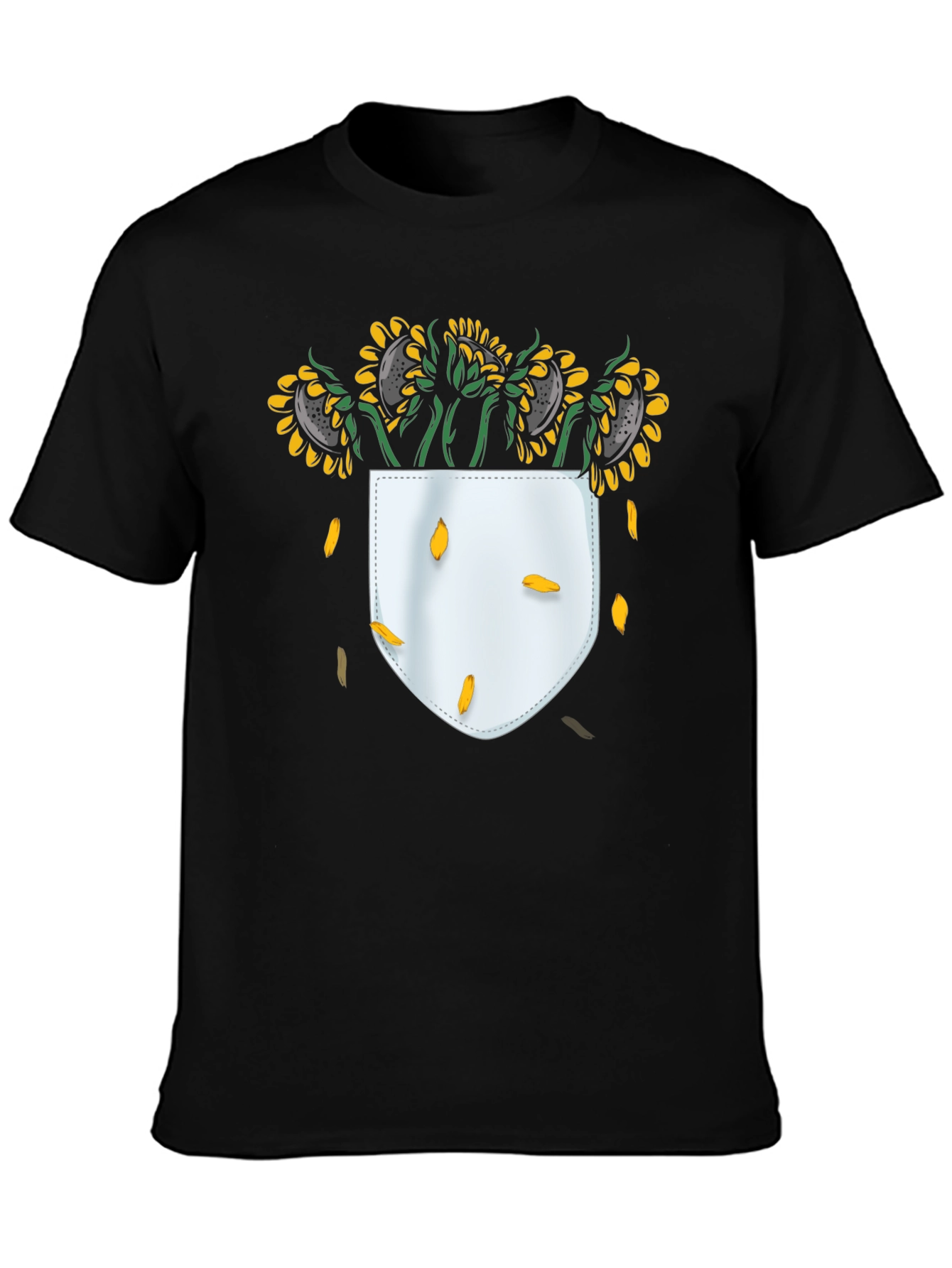 Sunflower Pocket T-Shirt - Black Graphic Tee