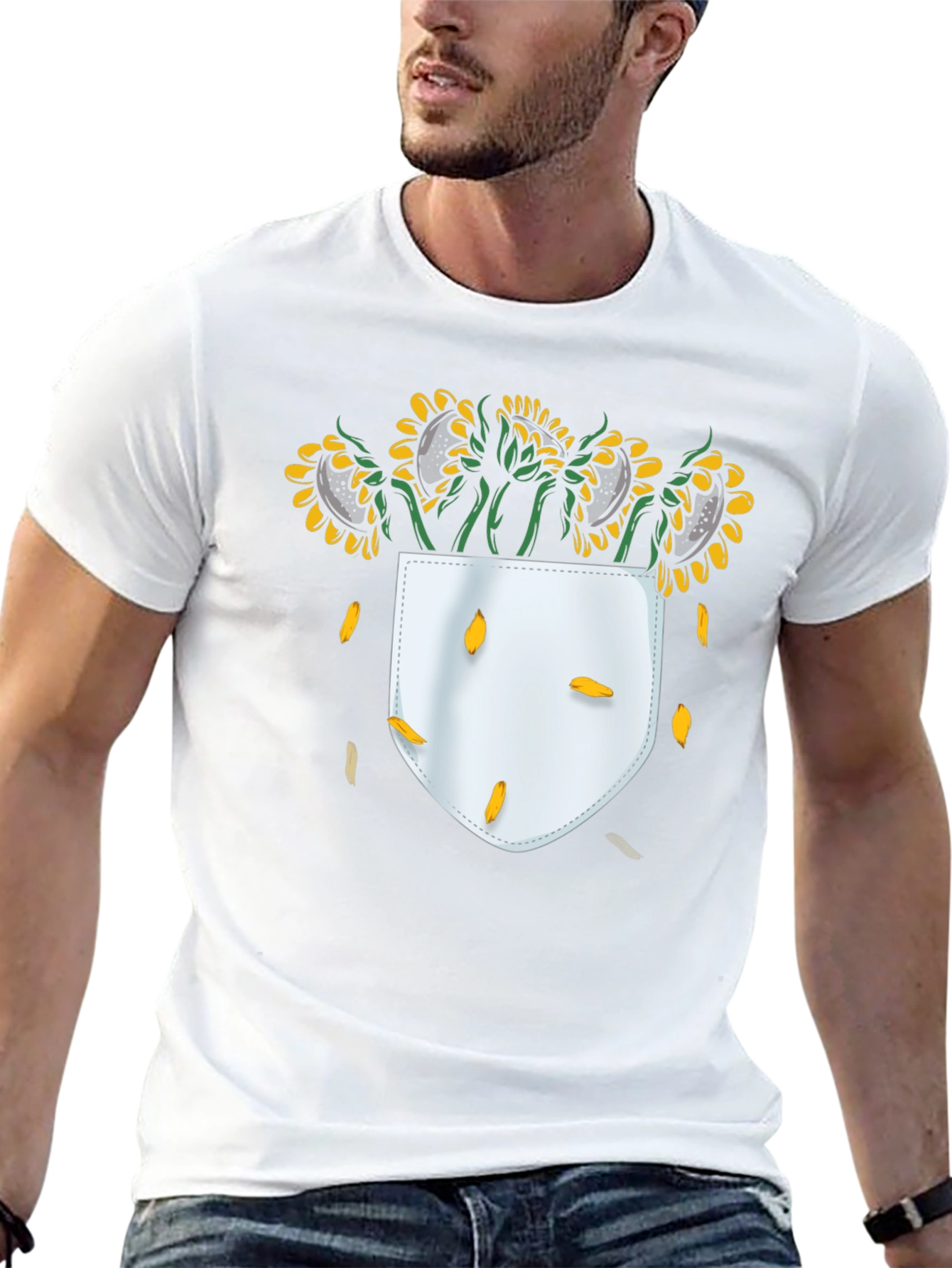 Sunflower Pocket T-Shirt - Black Graphic Tee