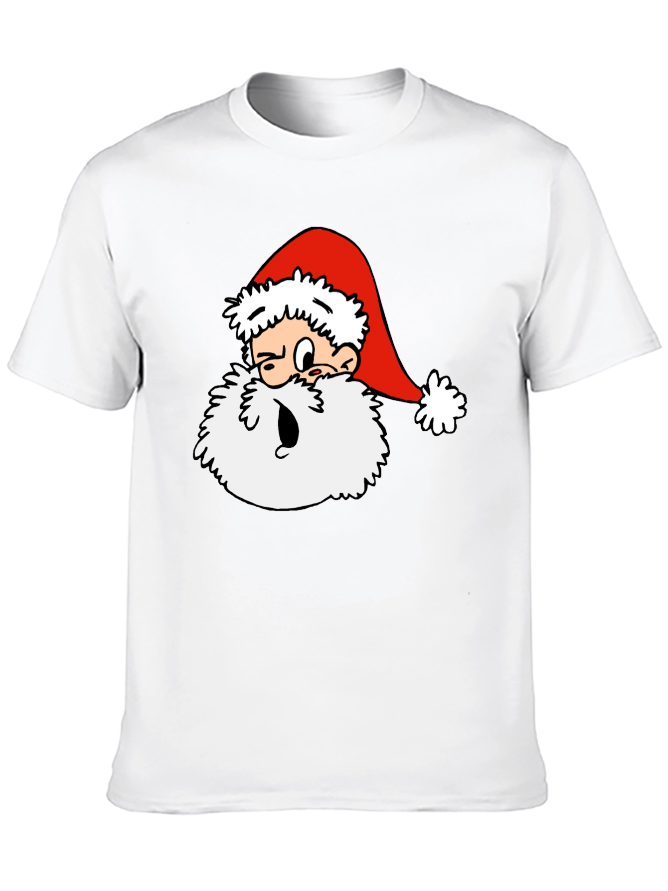 Cartoon Santa T-Shirt - Holiday Cheer