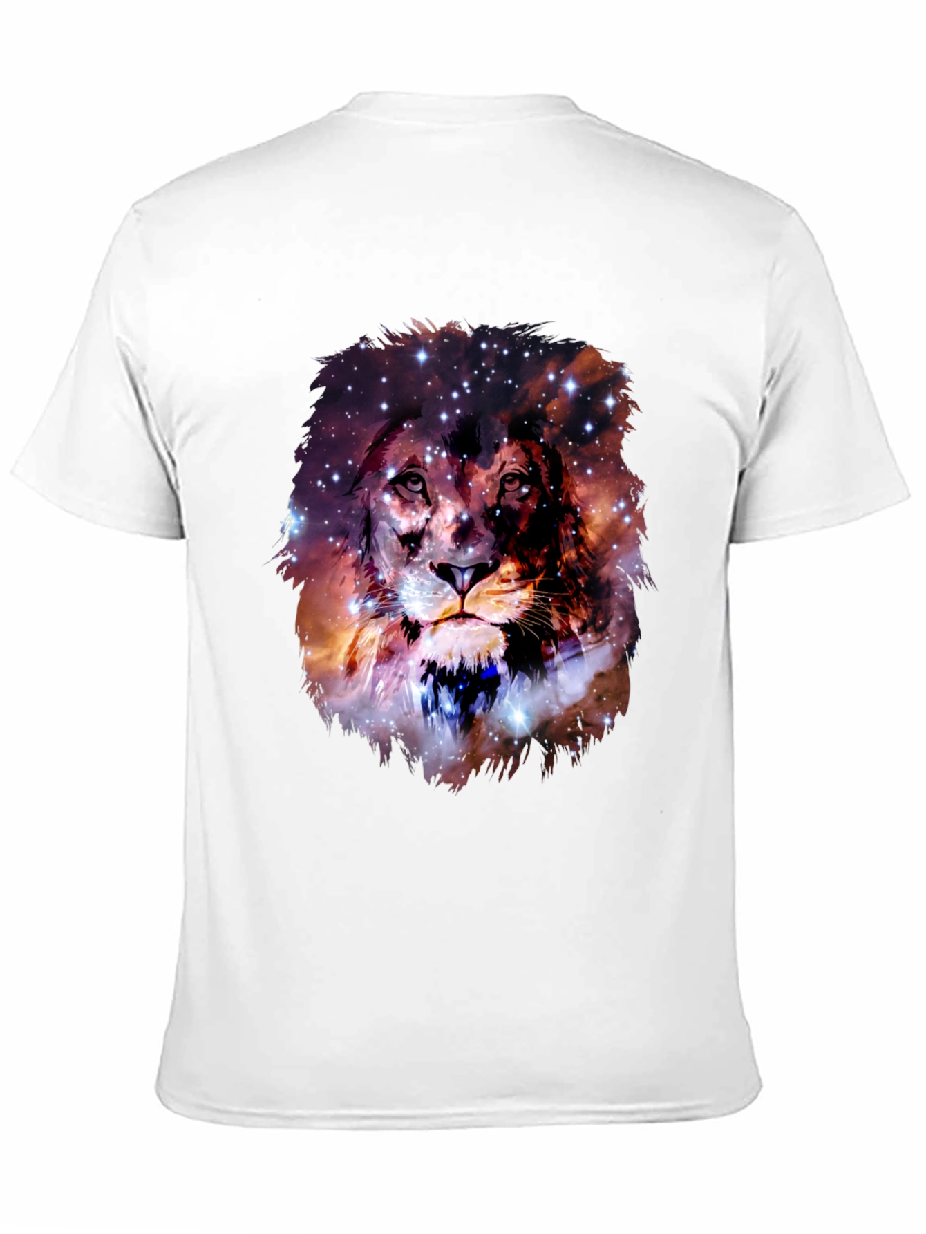 Lion Galaxy Print Black T-Shirt