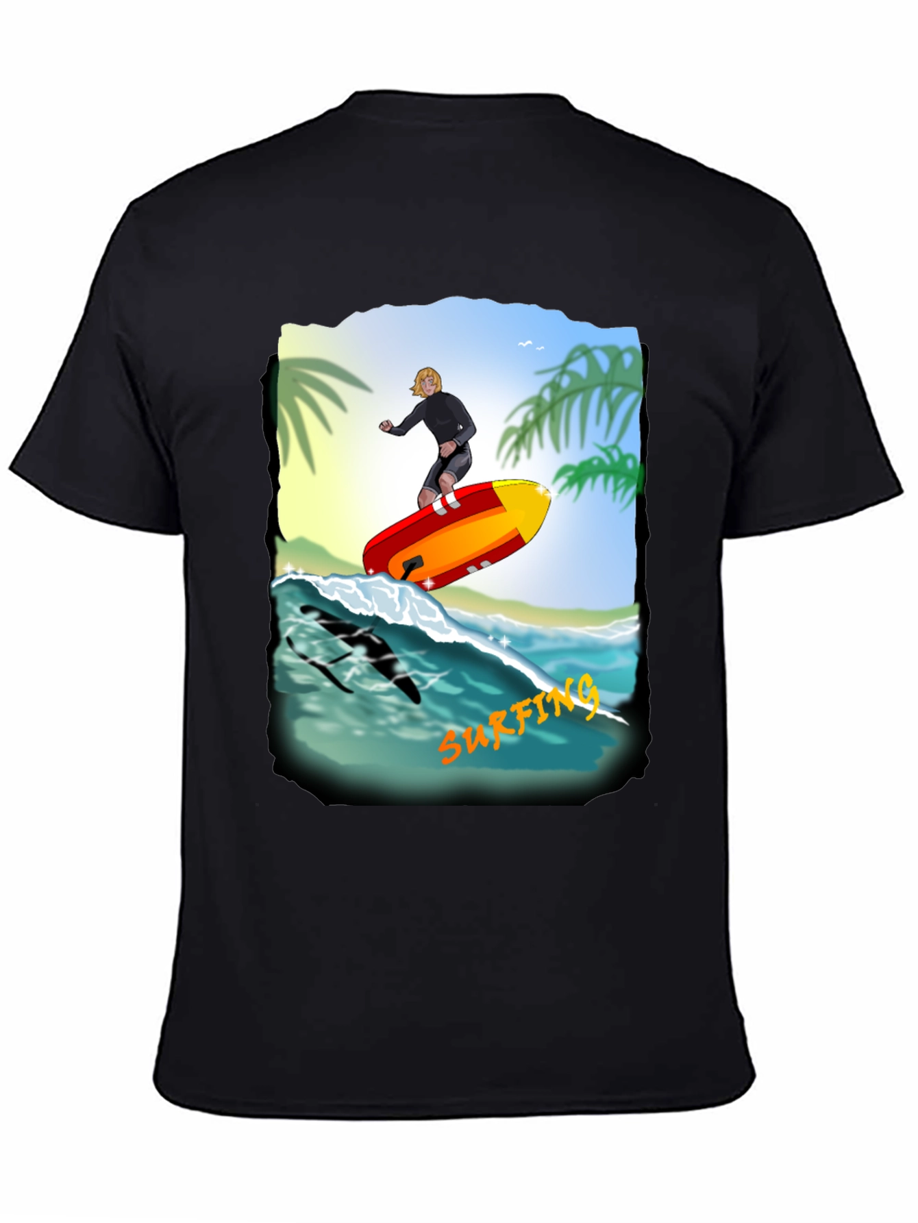 Surfing Graphic Print T-Shirt