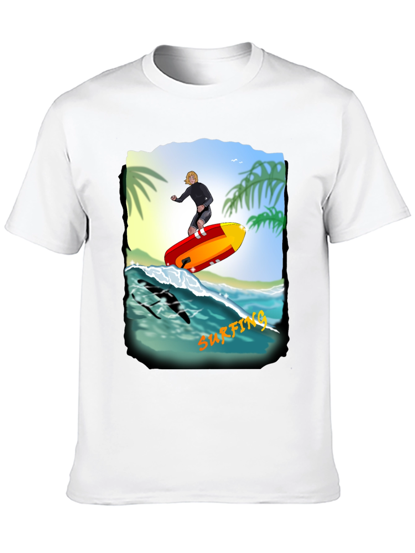 Surfing Graphic Print T-Shirt