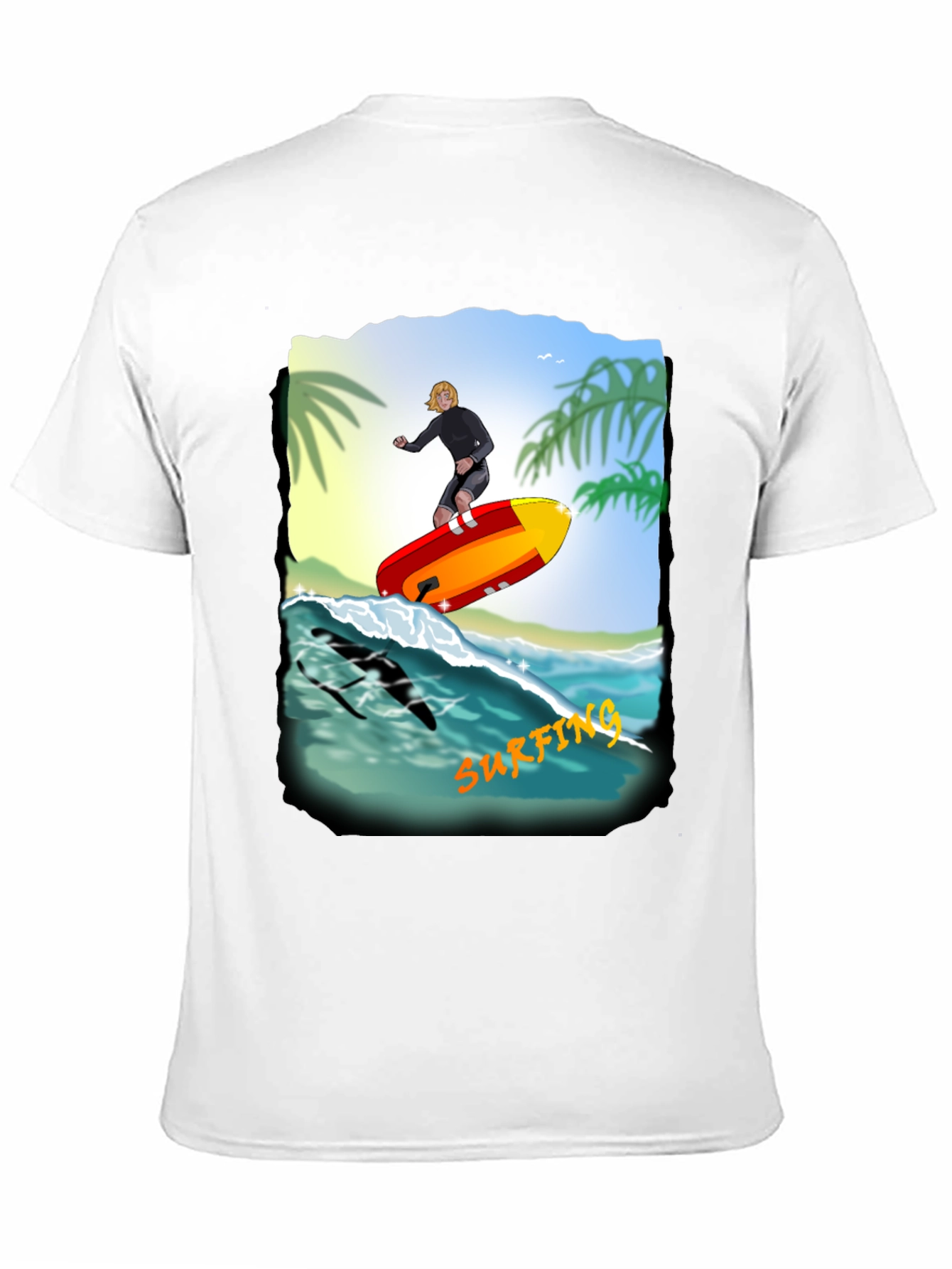 Surfing Graphic Print T-Shirt