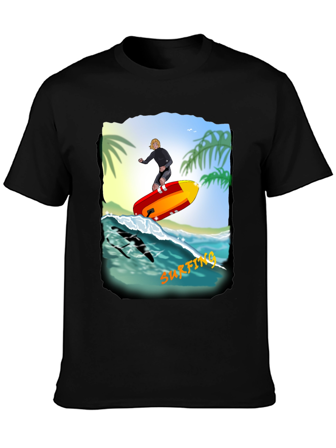 Surfing Graphic Print T-Shirt