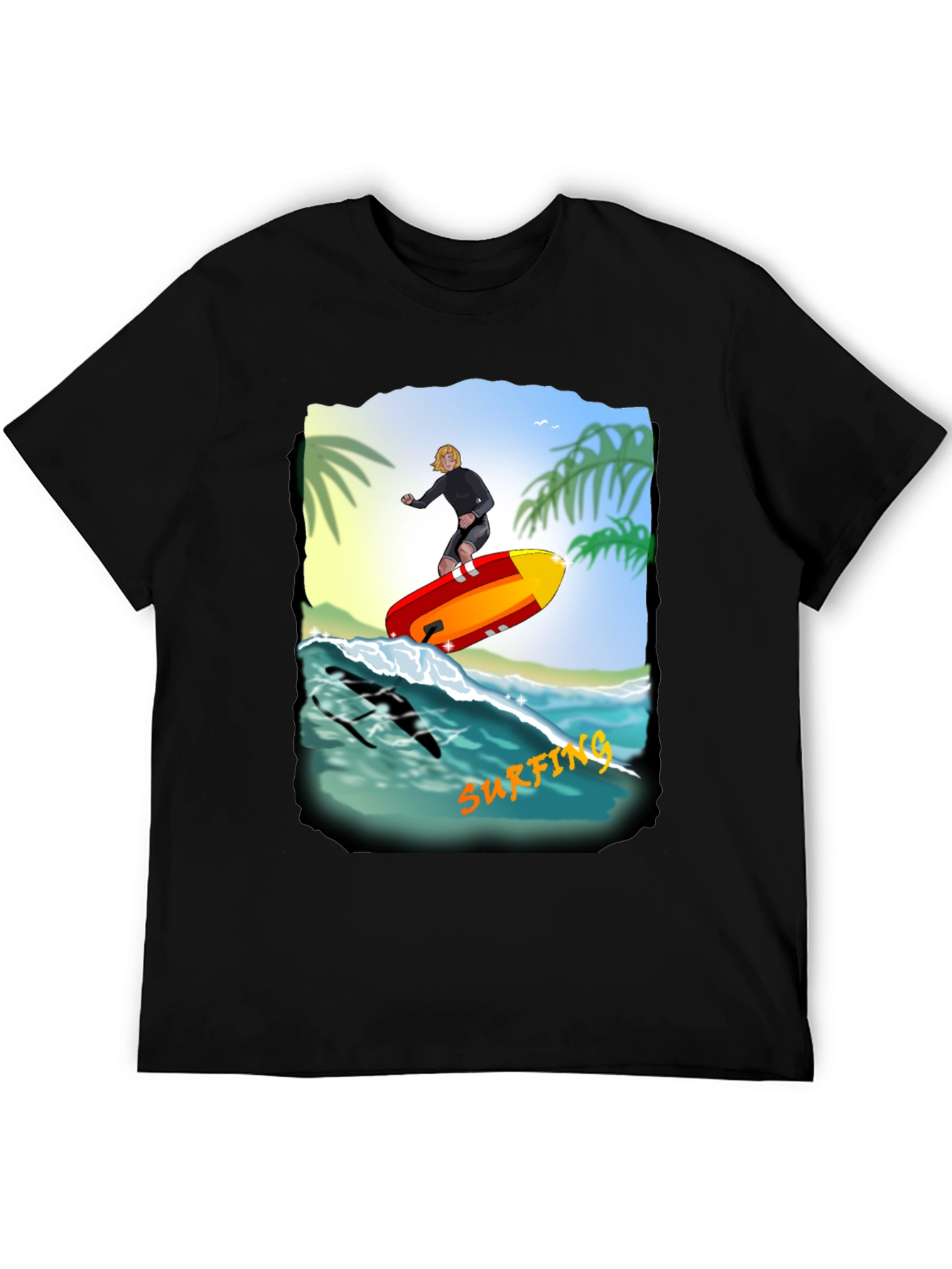 Surfing Graphic Print T-Shirt