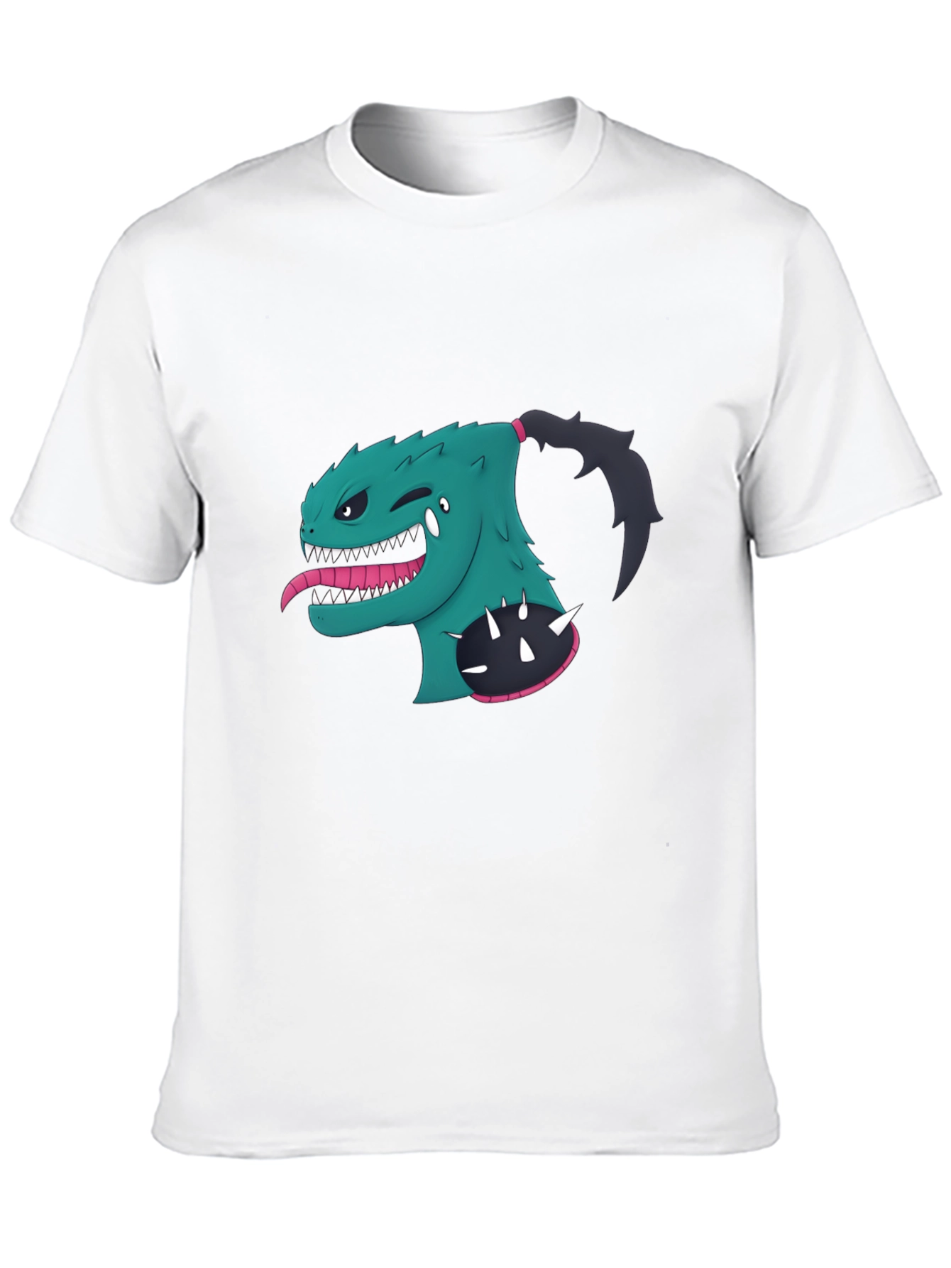 Monster Cartoon Graphic Black T-Shirt