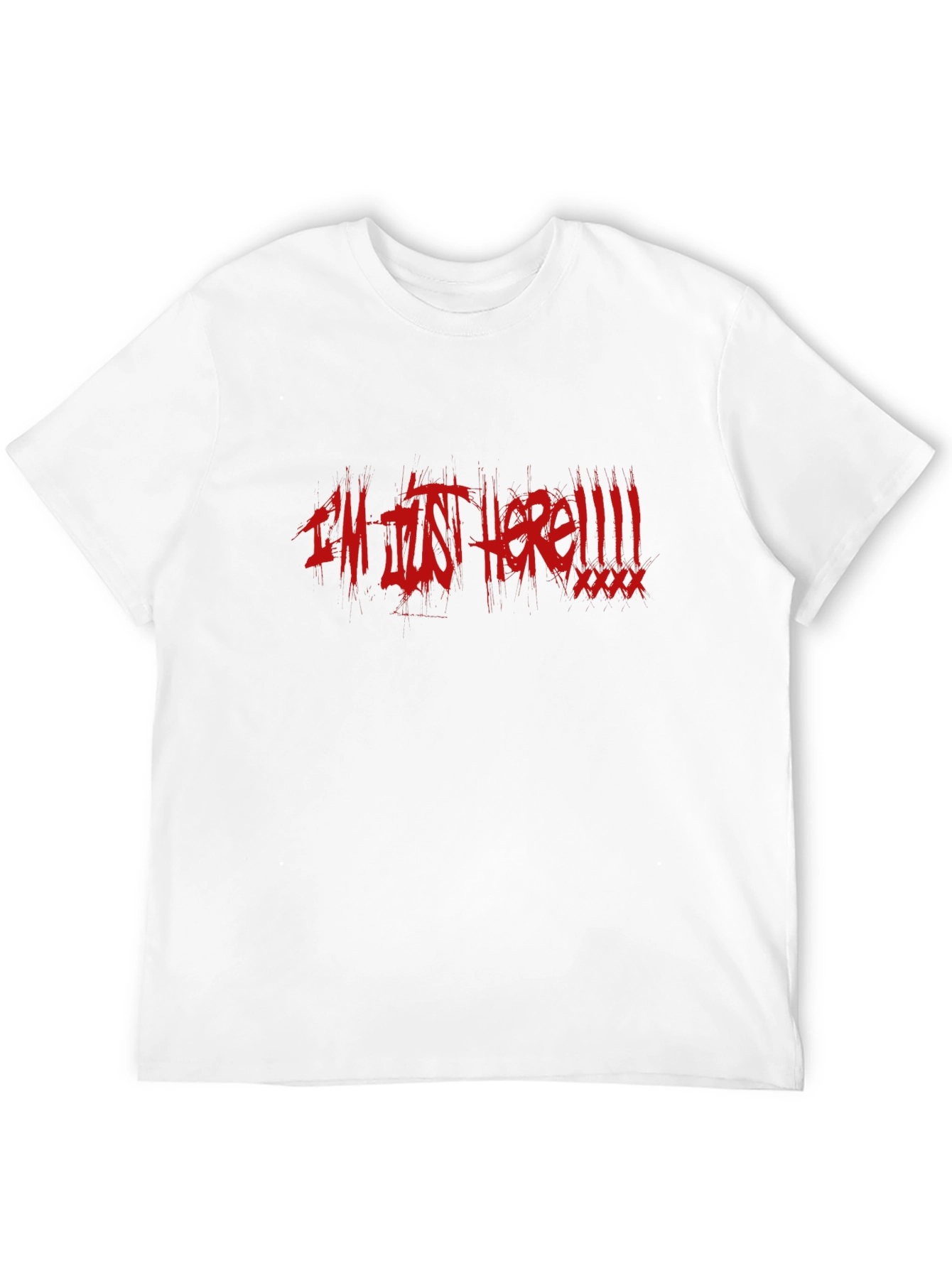 Im Just Here! Black Cotton Graphic Tee