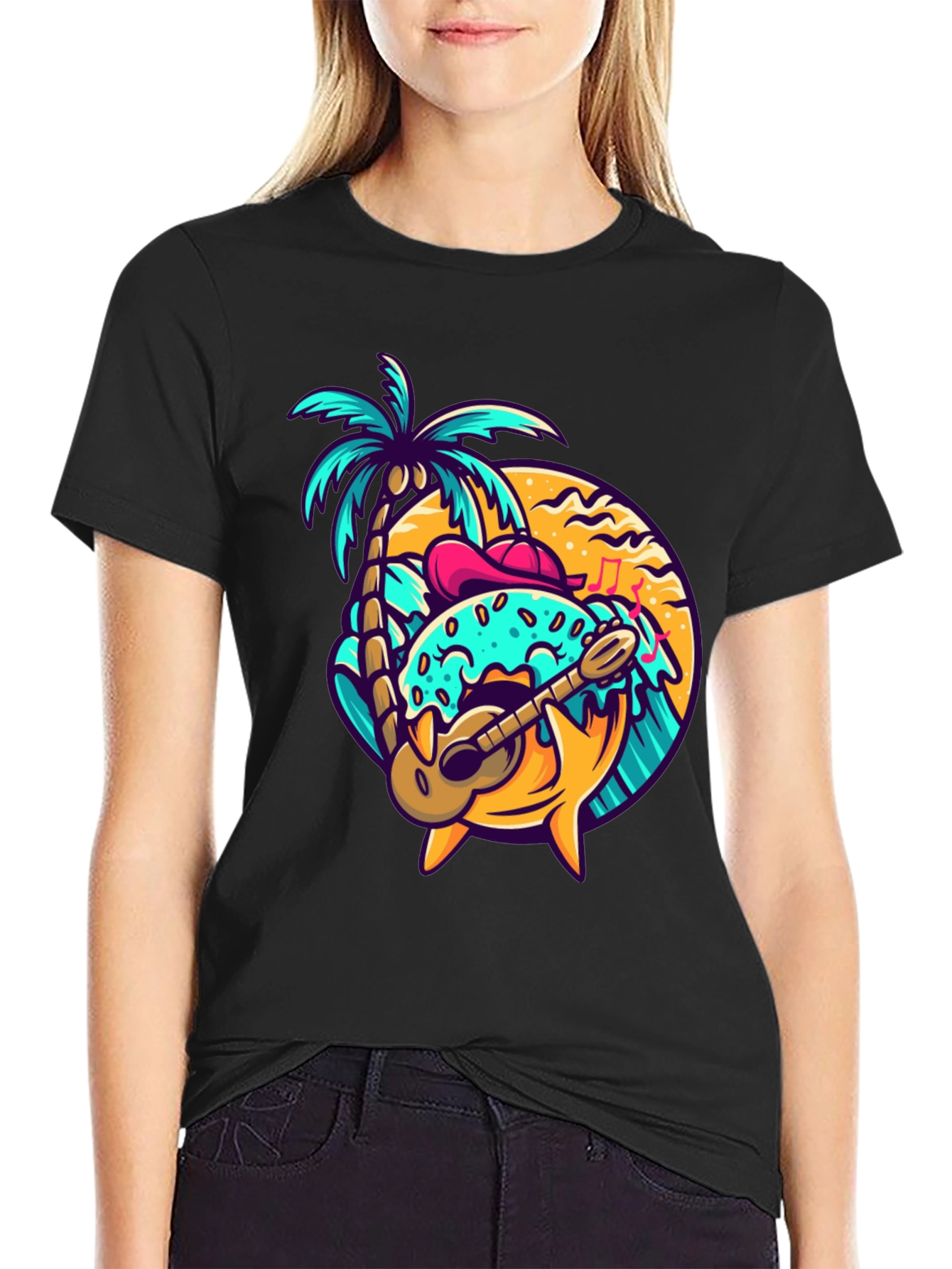 Donut Island Graphic Tee - Tropical Summer Shirt