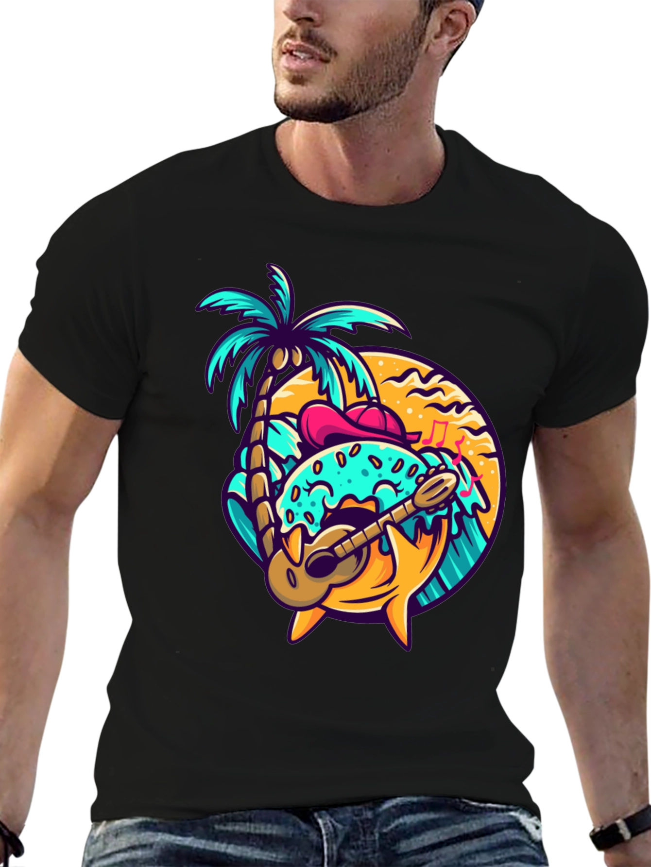 Donut Island Graphic Tee - Tropical Summer Shirt
