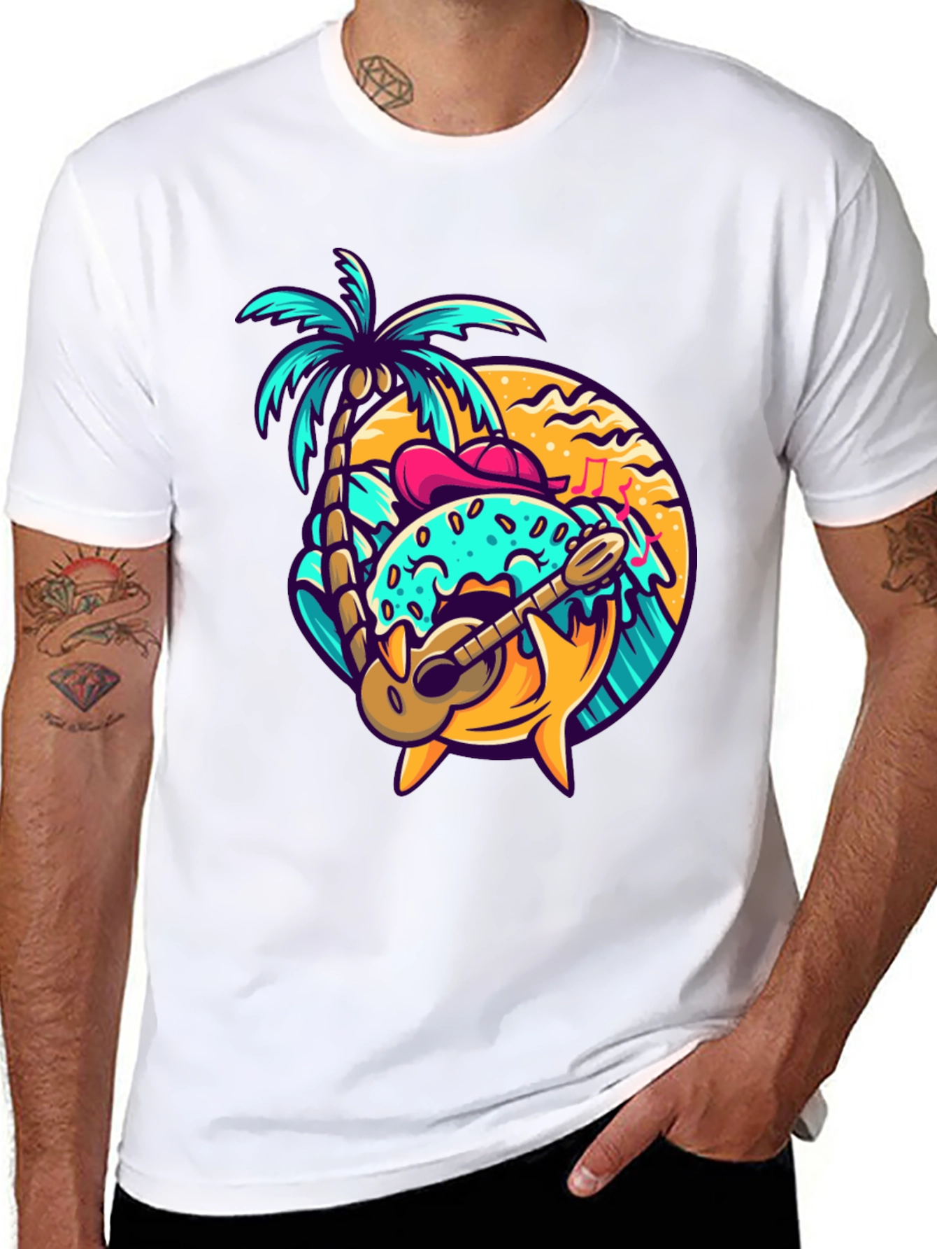 Donut Island Graphic Tee - Tropical Summer Shirt