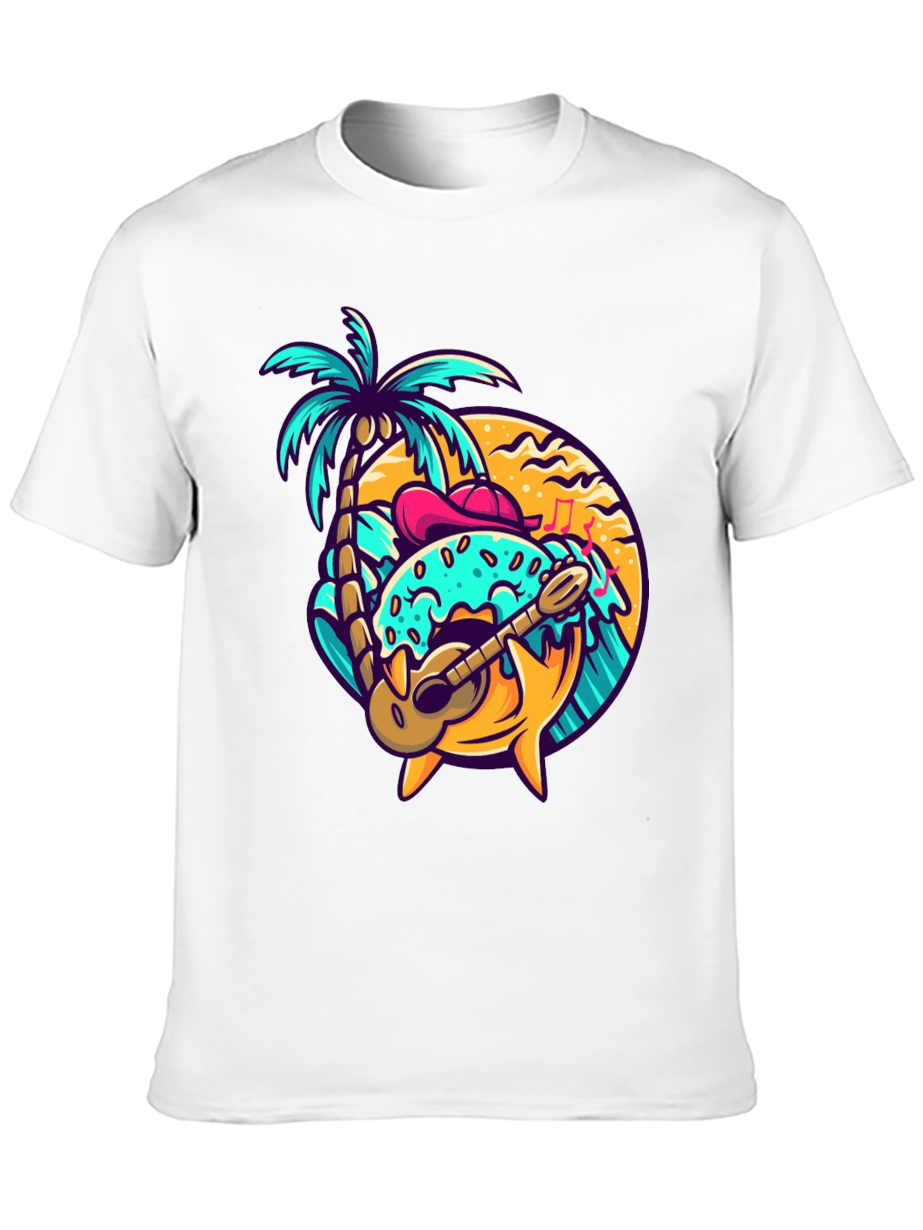 Donut Island Graphic Tee - Tropical Summer Shirt