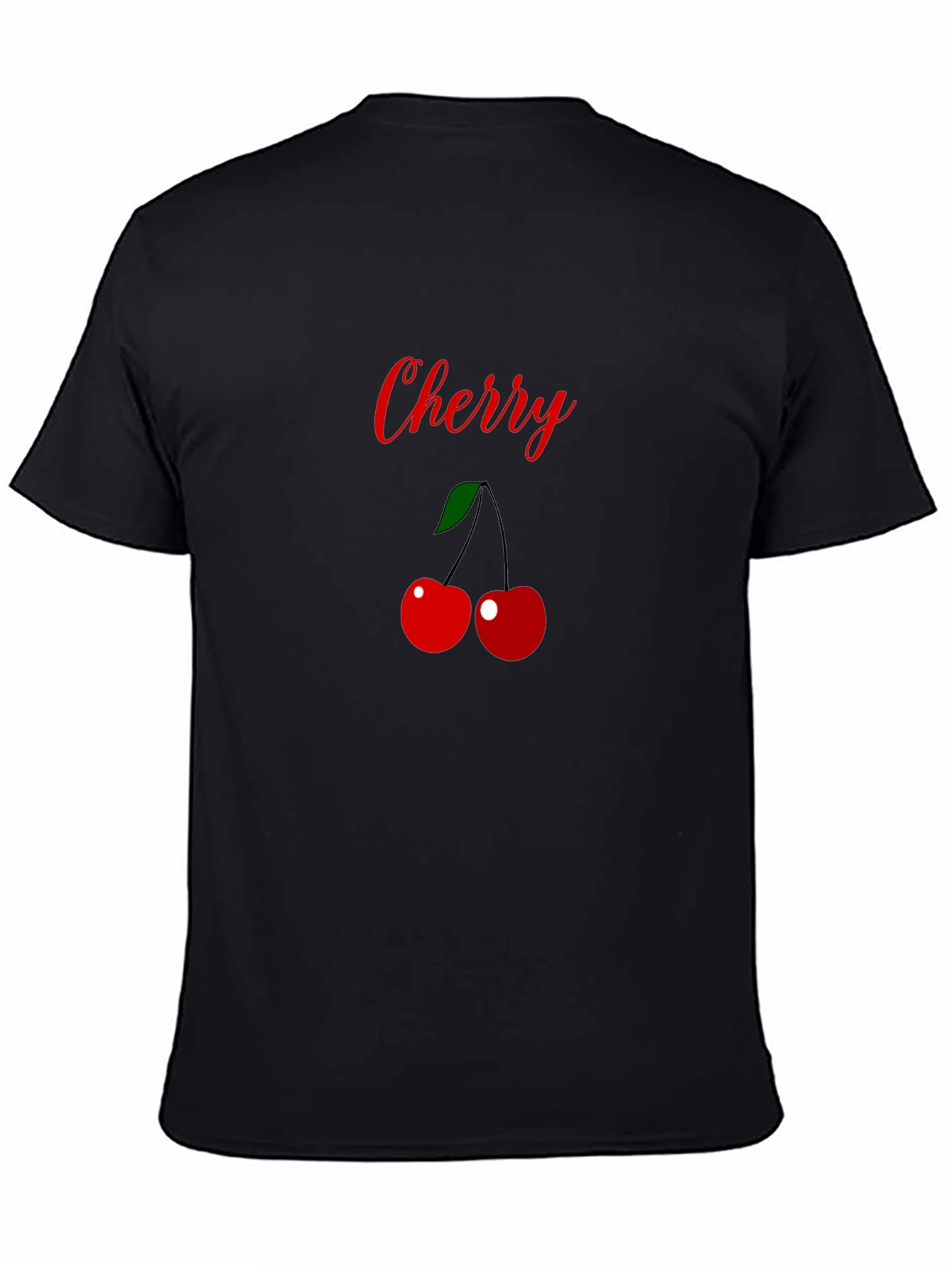 Cherry Graphic T-Shirt -  Stylish Black Tee