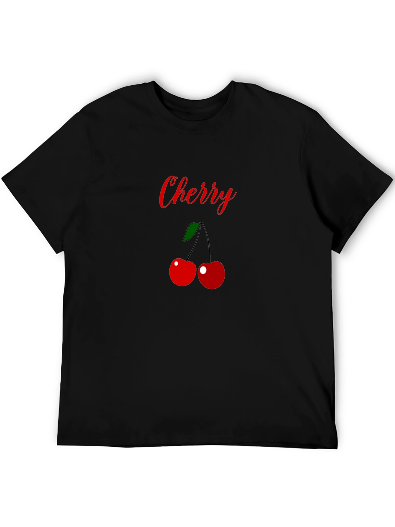 Cherry Graphic T-Shirt -  Stylish Black Tee