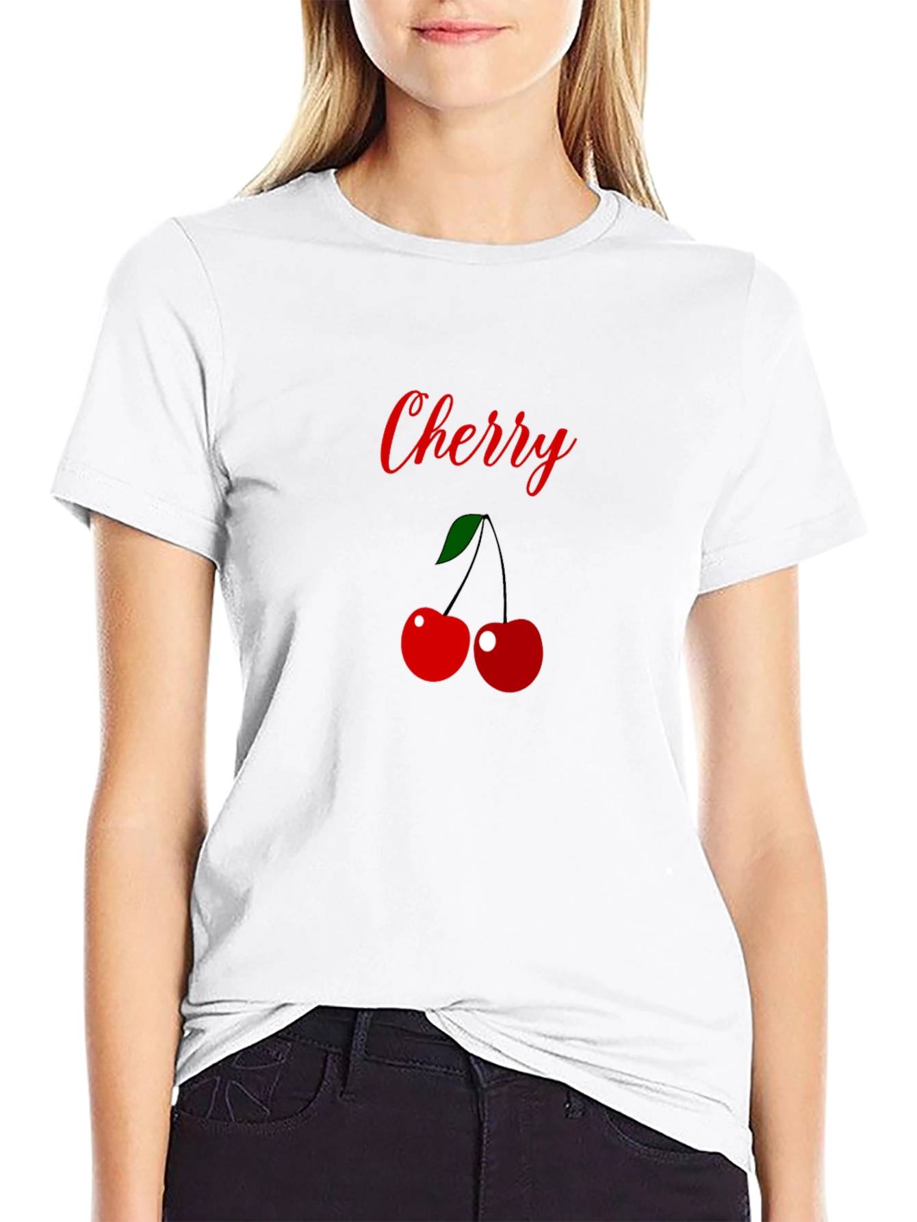 Cherry Graphic T-Shirt -  Stylish Black Tee