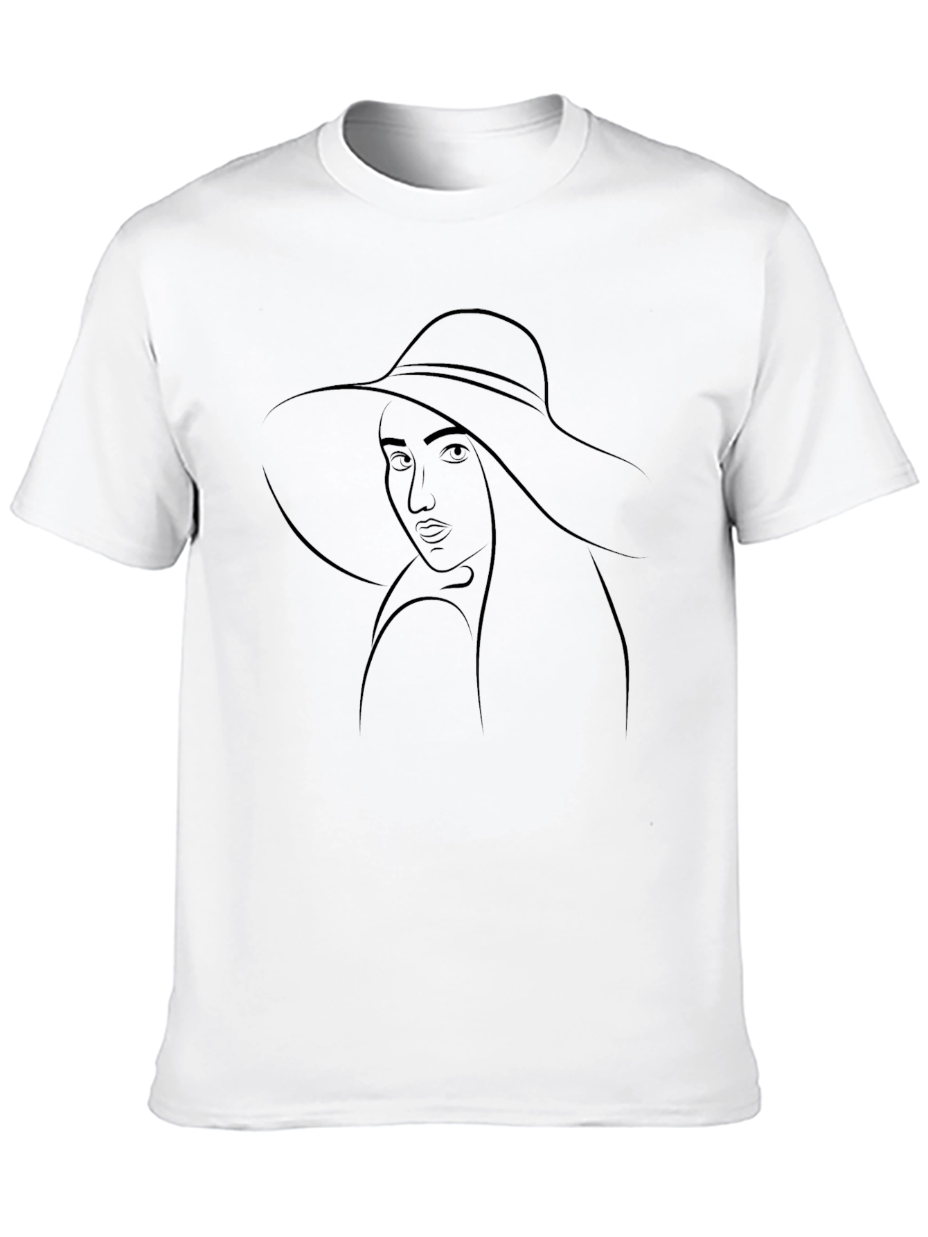 Elegant Womans Portrait Black T-Shirt