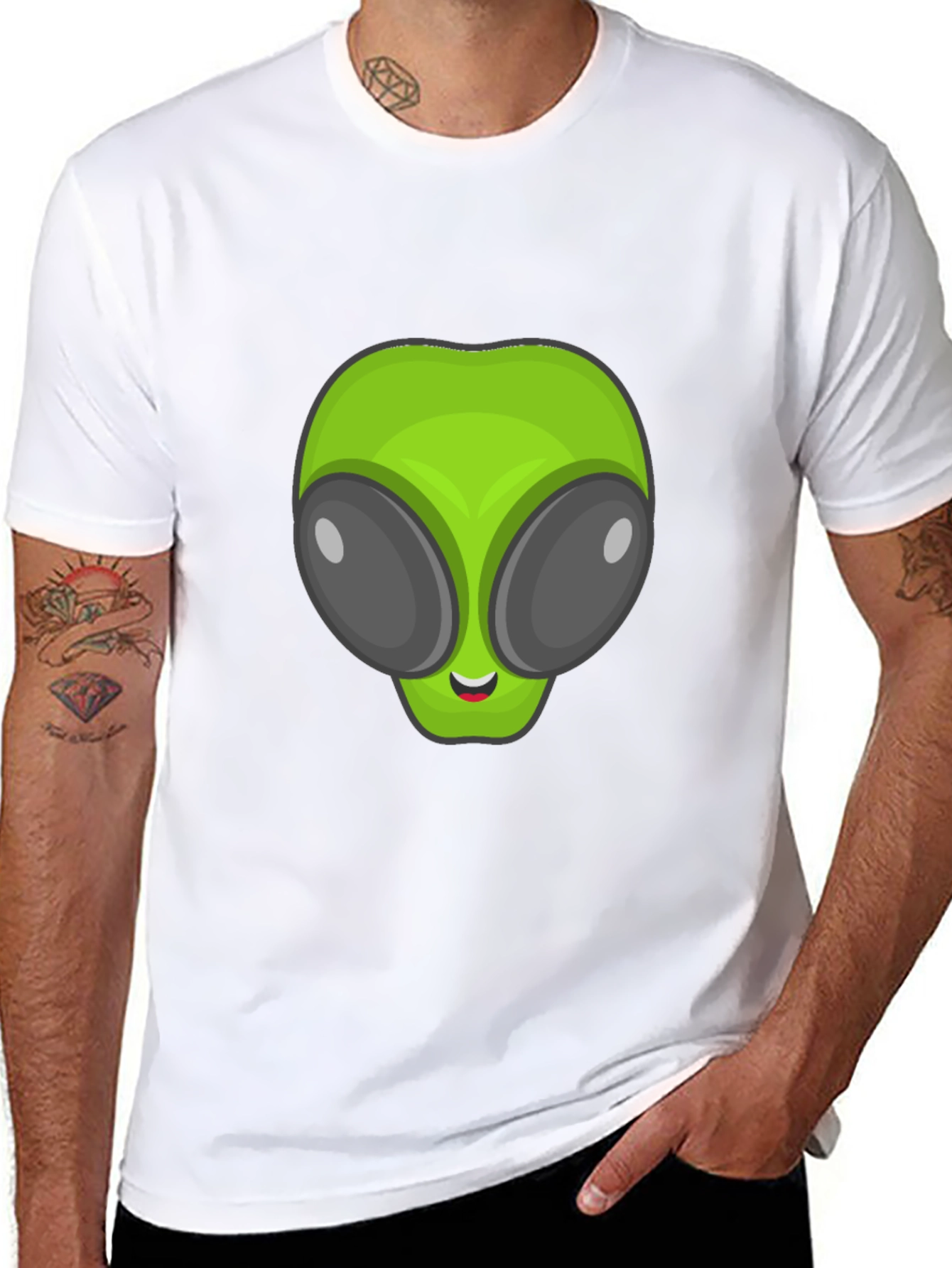 Alien Head Graphic Black T-Shirt