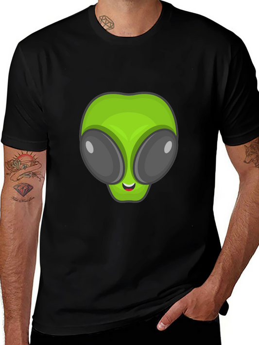 Alien Head Graphic Black T-Shirt
