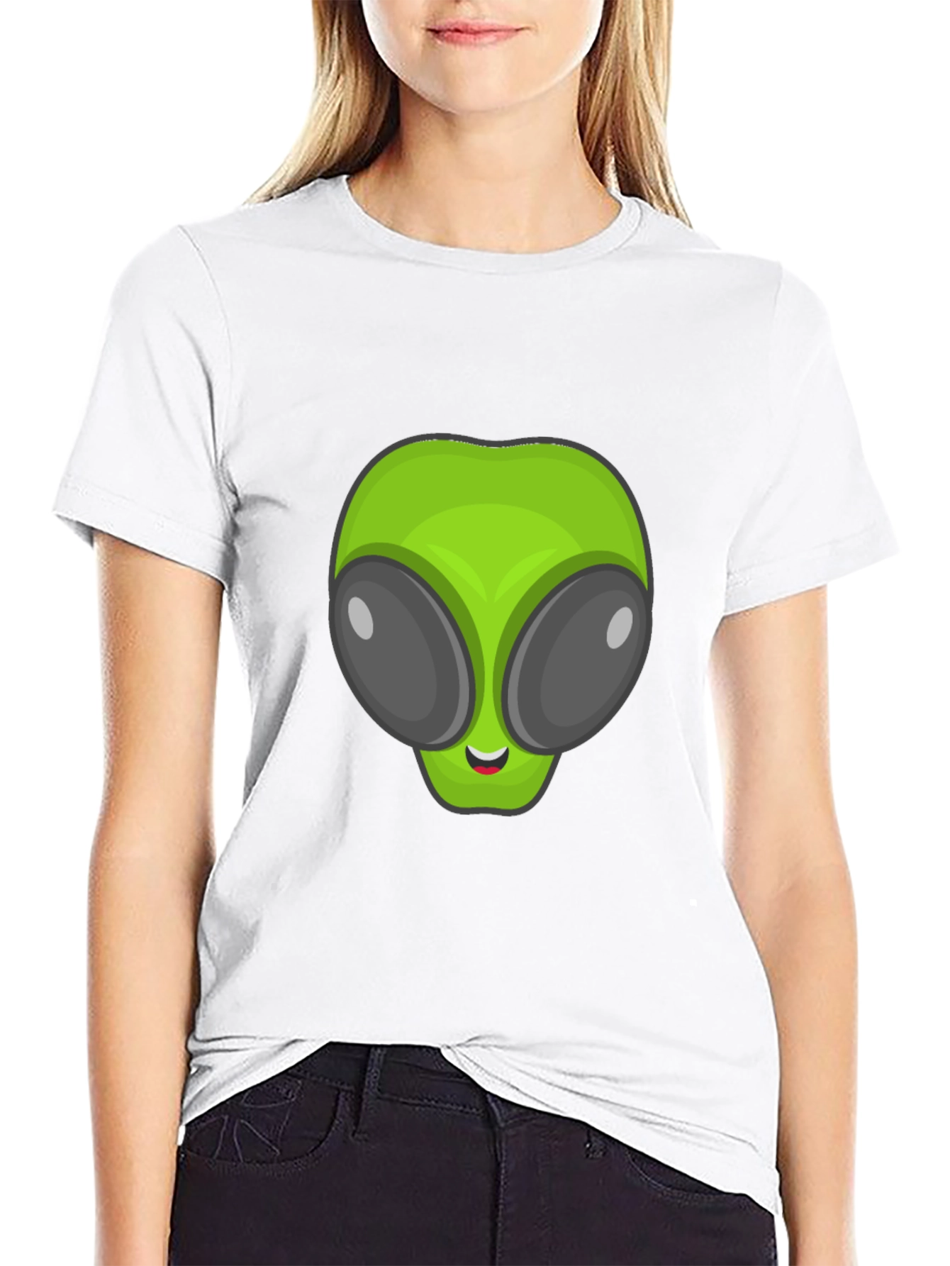 Alien Head Graphic Black T-Shirt